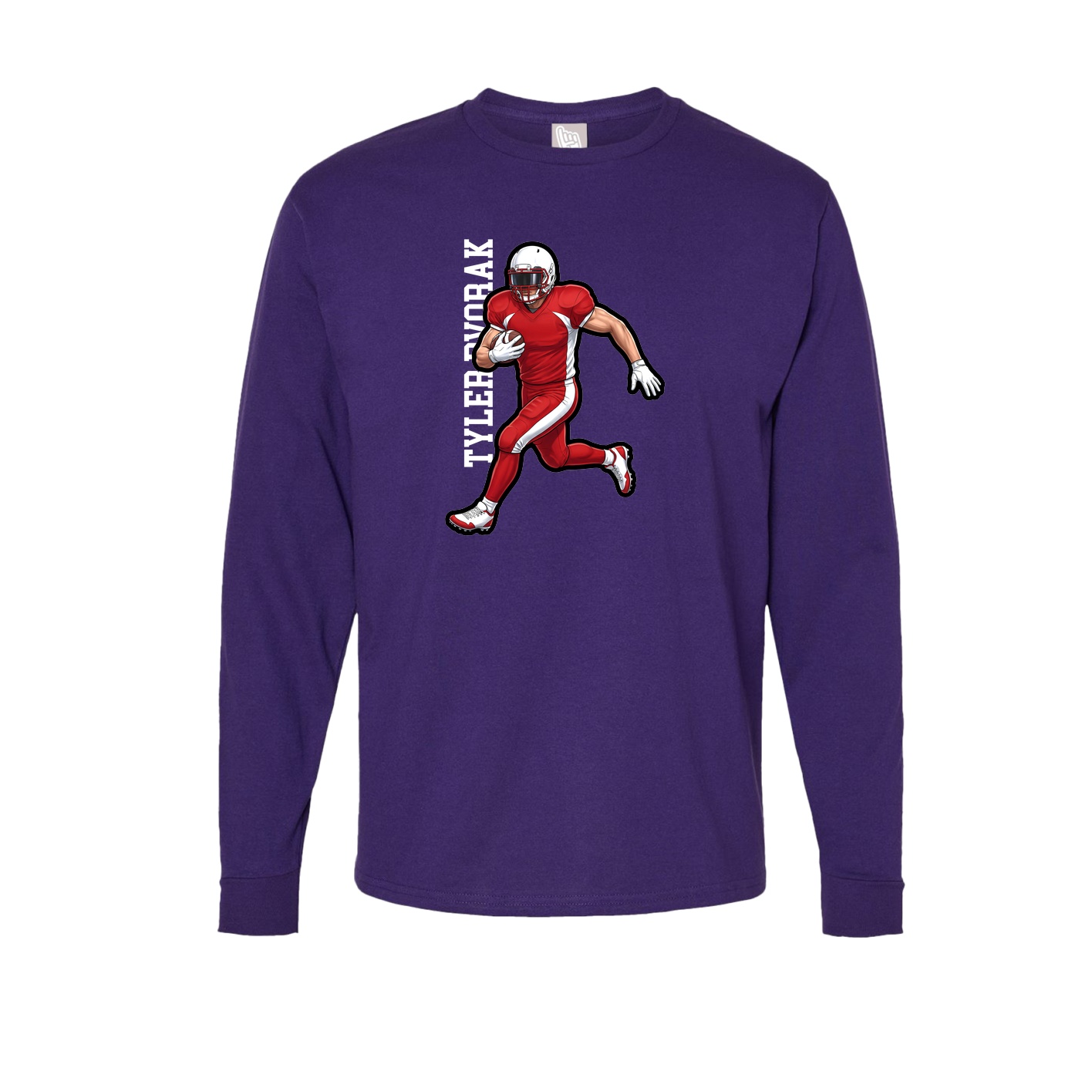 Long Sleeve Tee — Name Vertical in Purple
