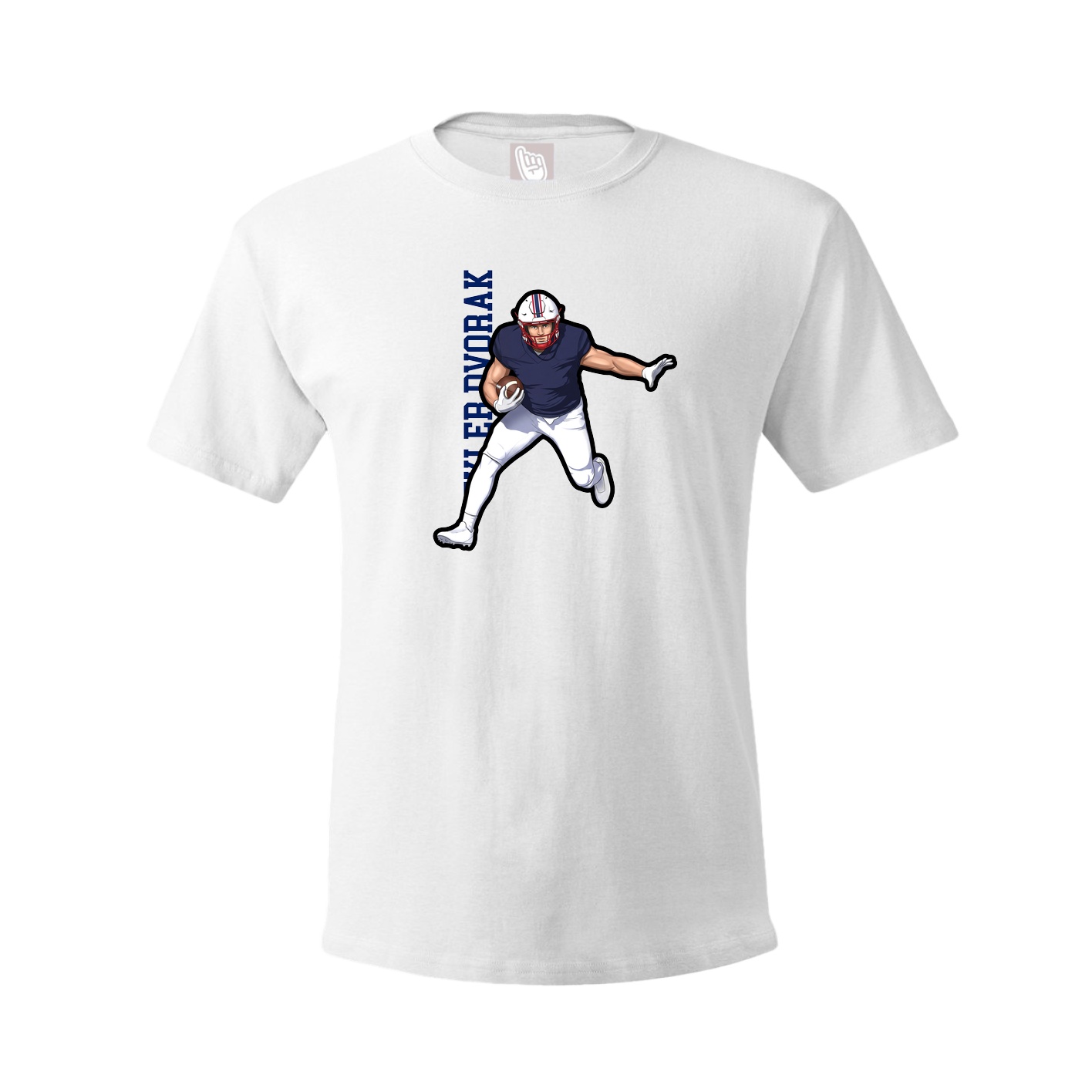 Youth Tee — Name Vertical in White