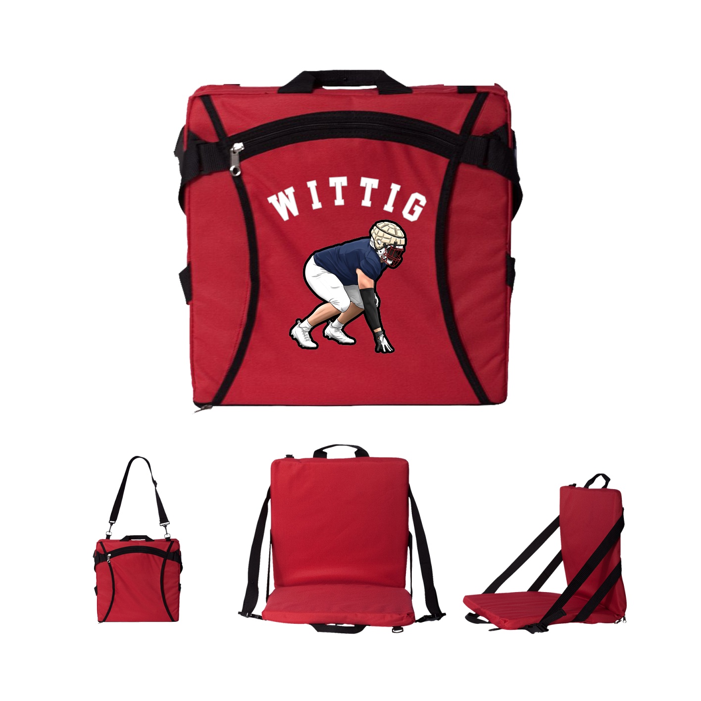Folding Stadium Seat — Shirsey Arch in Red