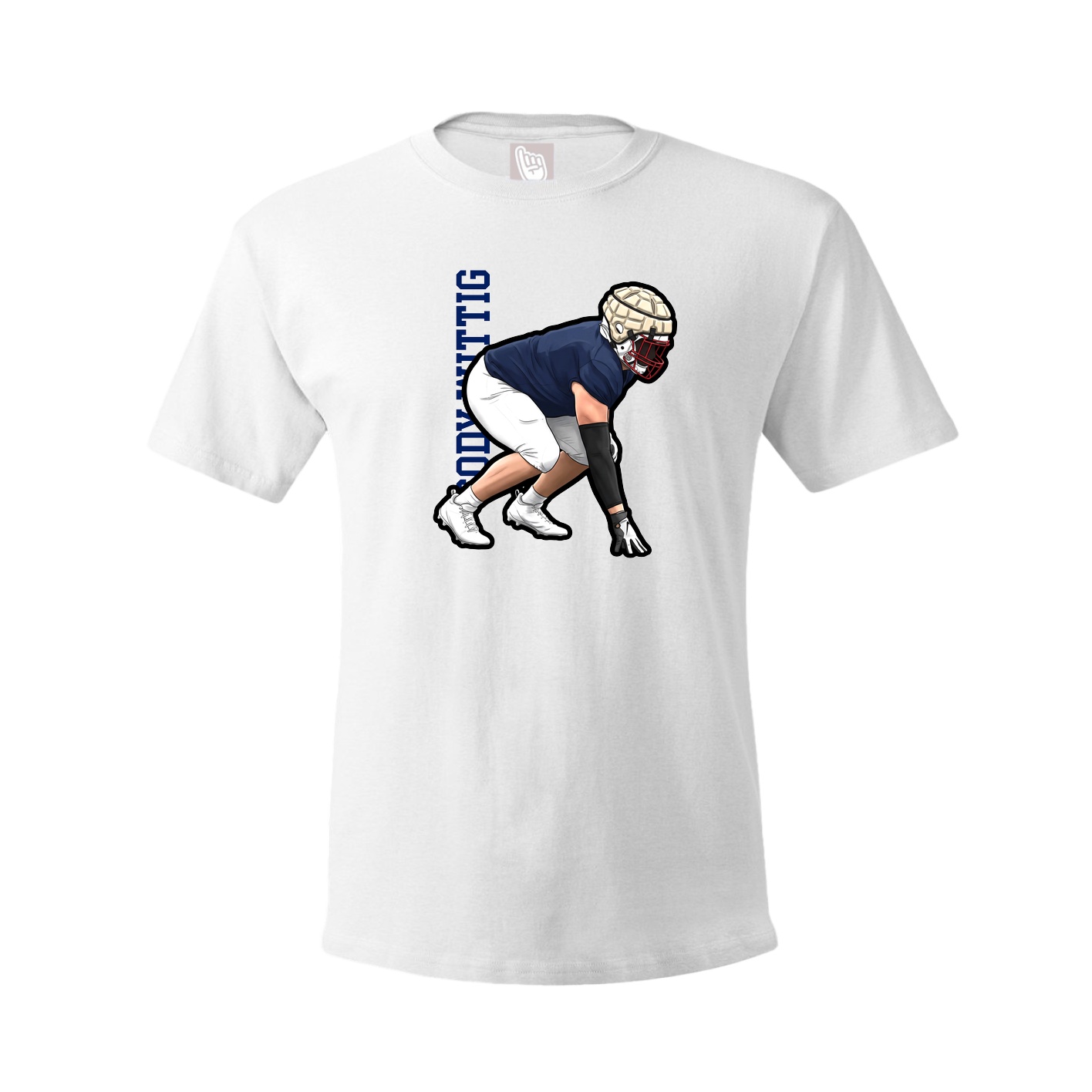 Tee — Name Vertical in White