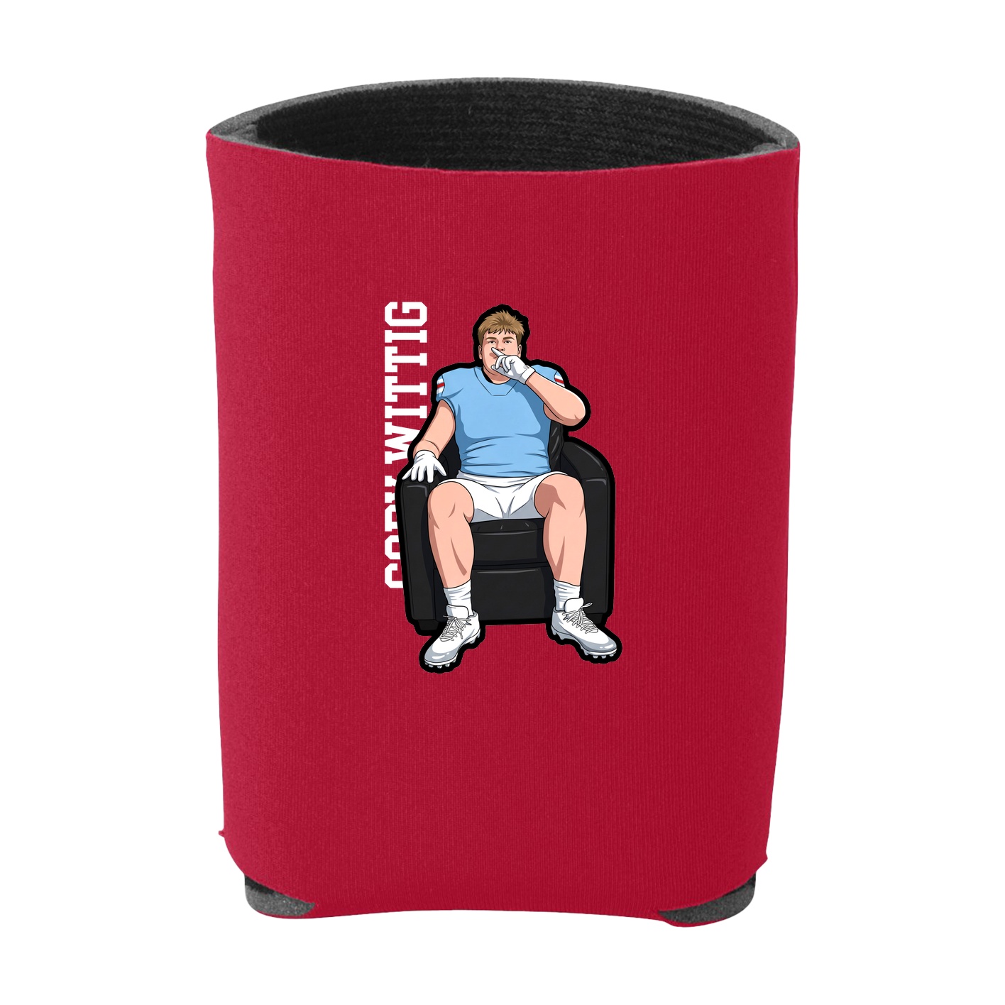 Can Holder — Name Vertical in Red