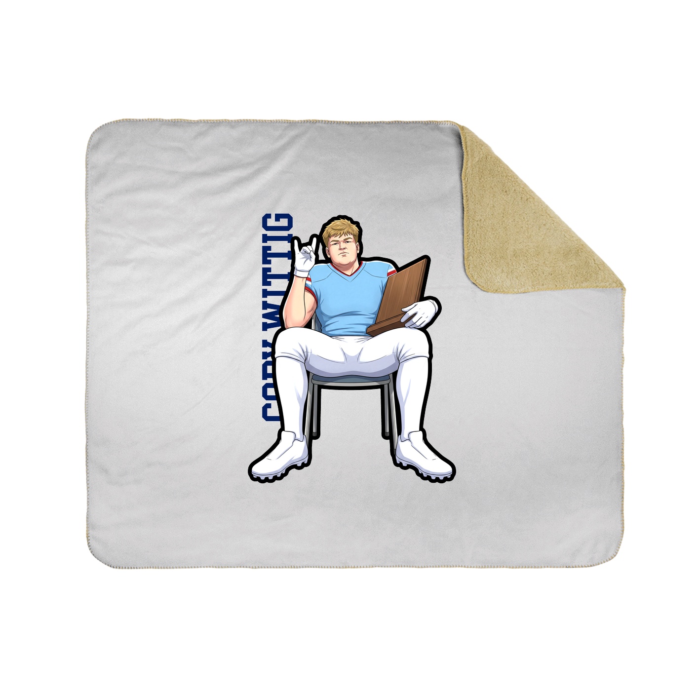 Throw Blanket — Name Vertical in White