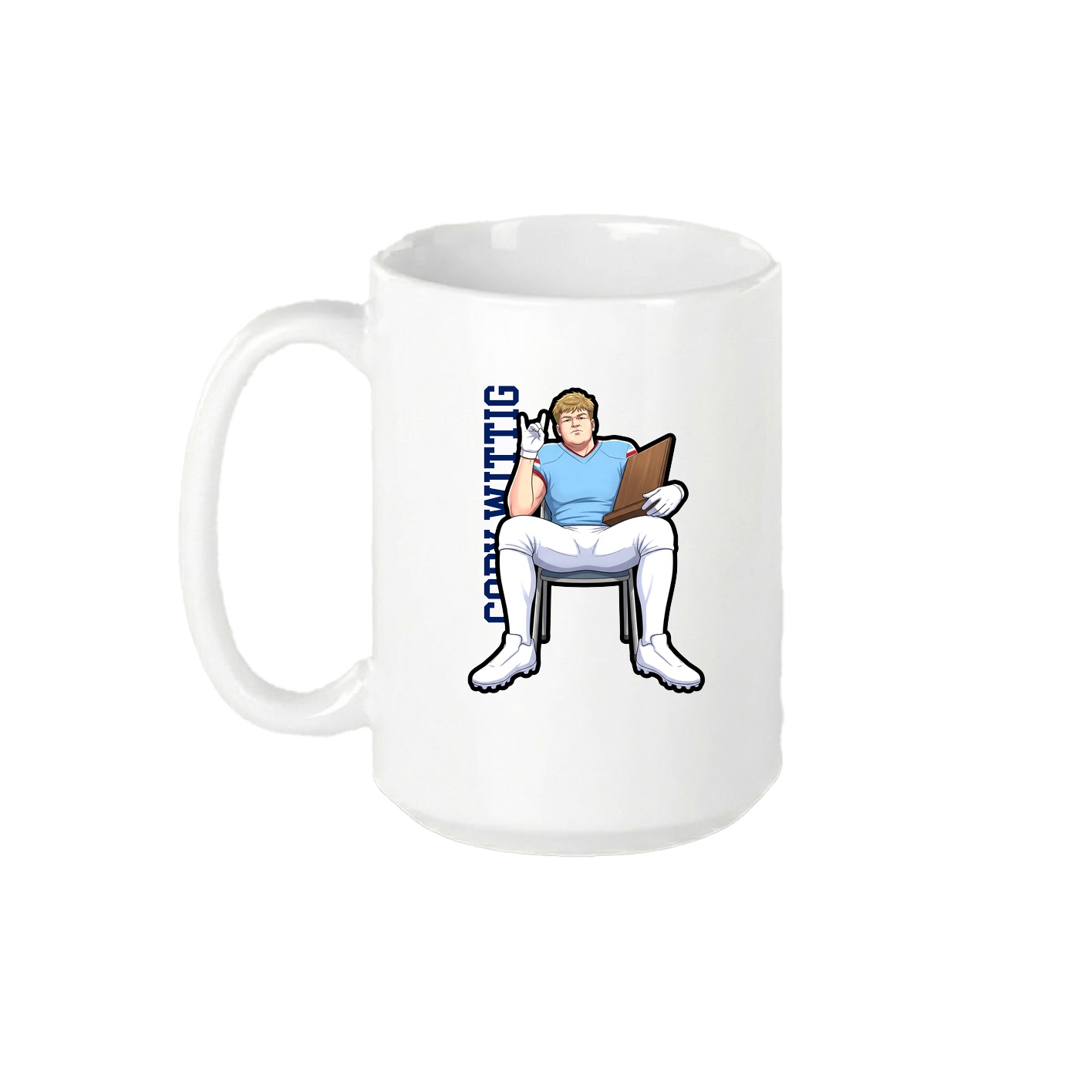 15oz Coffee Mug — Name Vertical in White