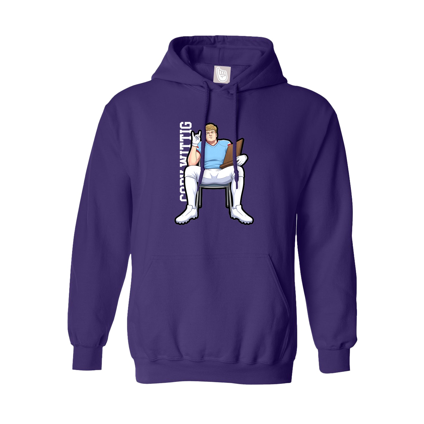 Youth Hoodie — Name Vertical in Purple