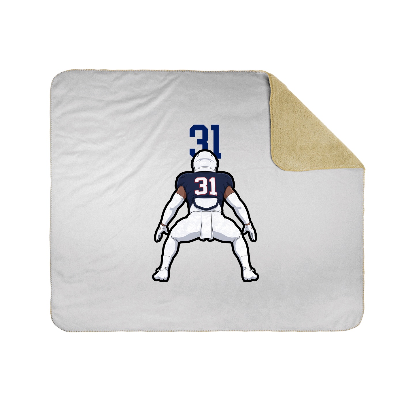 Throw Blanket — Number Top in White