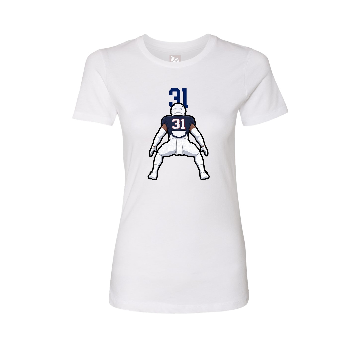 Fitted Women's Tee — Number Top in White