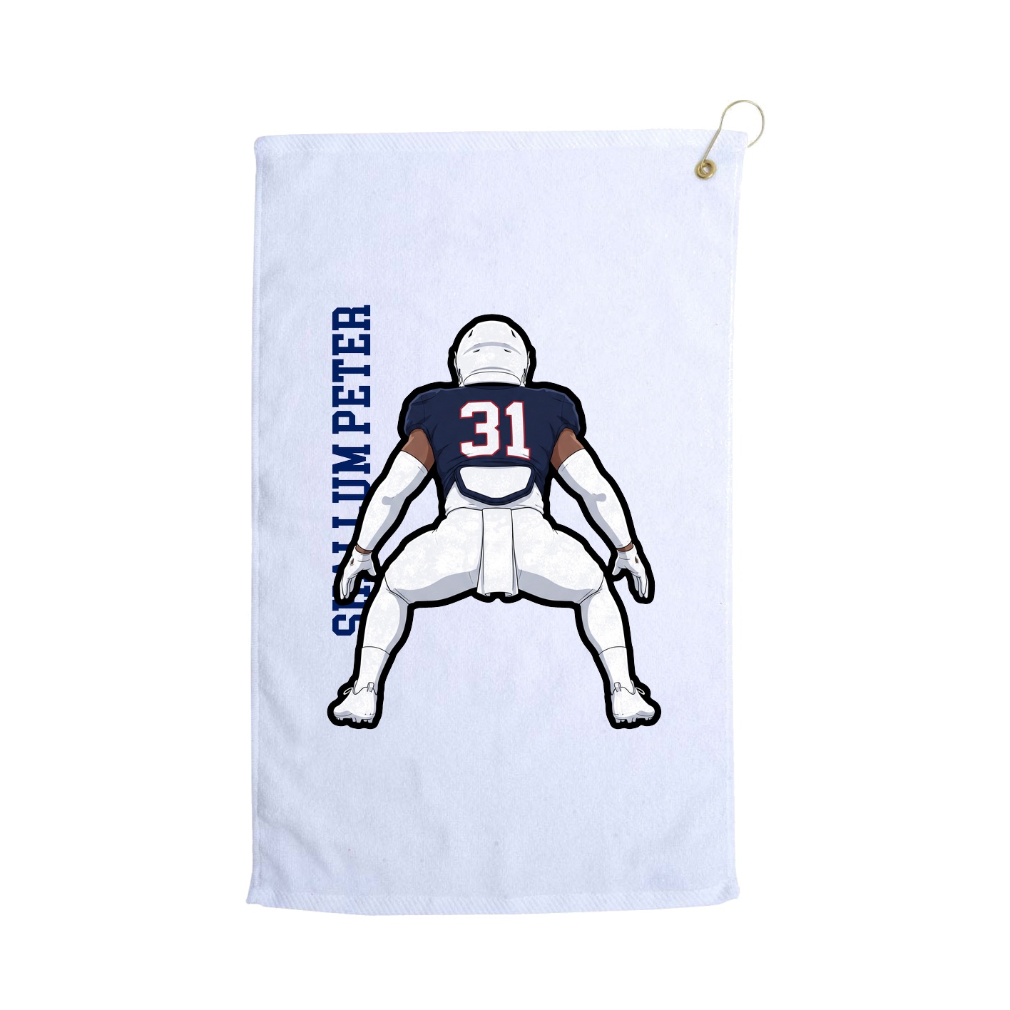 Golf Towel — Name Vertical in White