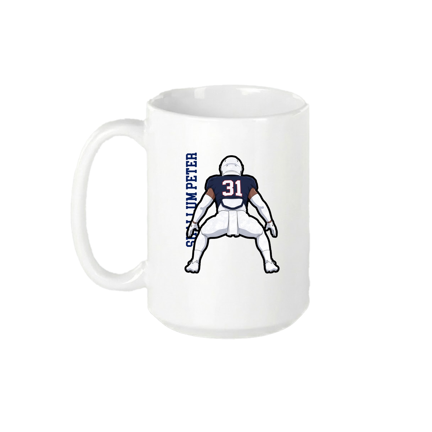 15oz Coffee Mug — Name Vertical in White
