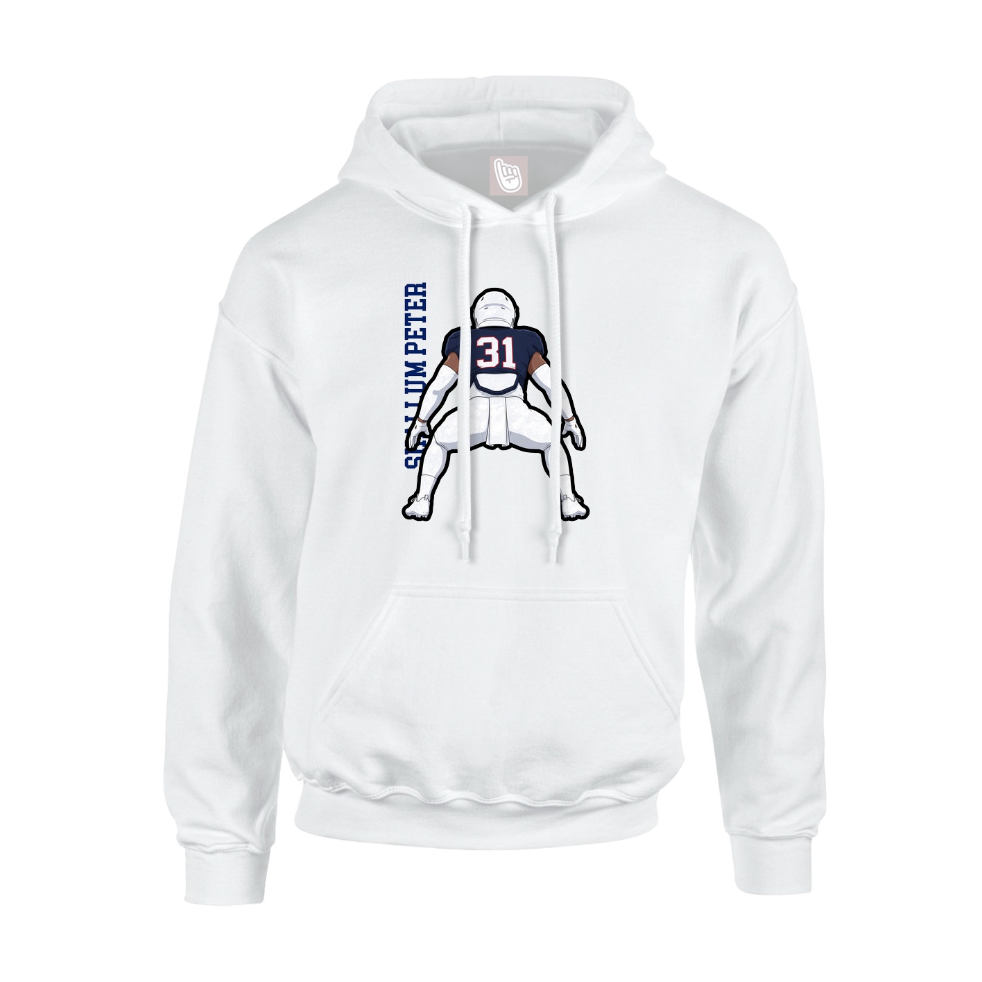Youth Hoodie — Name Vertical in White