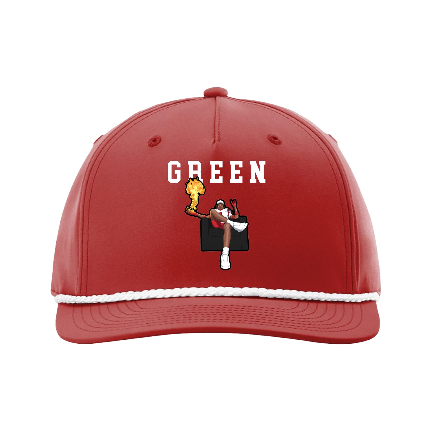 Five-Panel Classic Rope Cap — Shirsey in Red