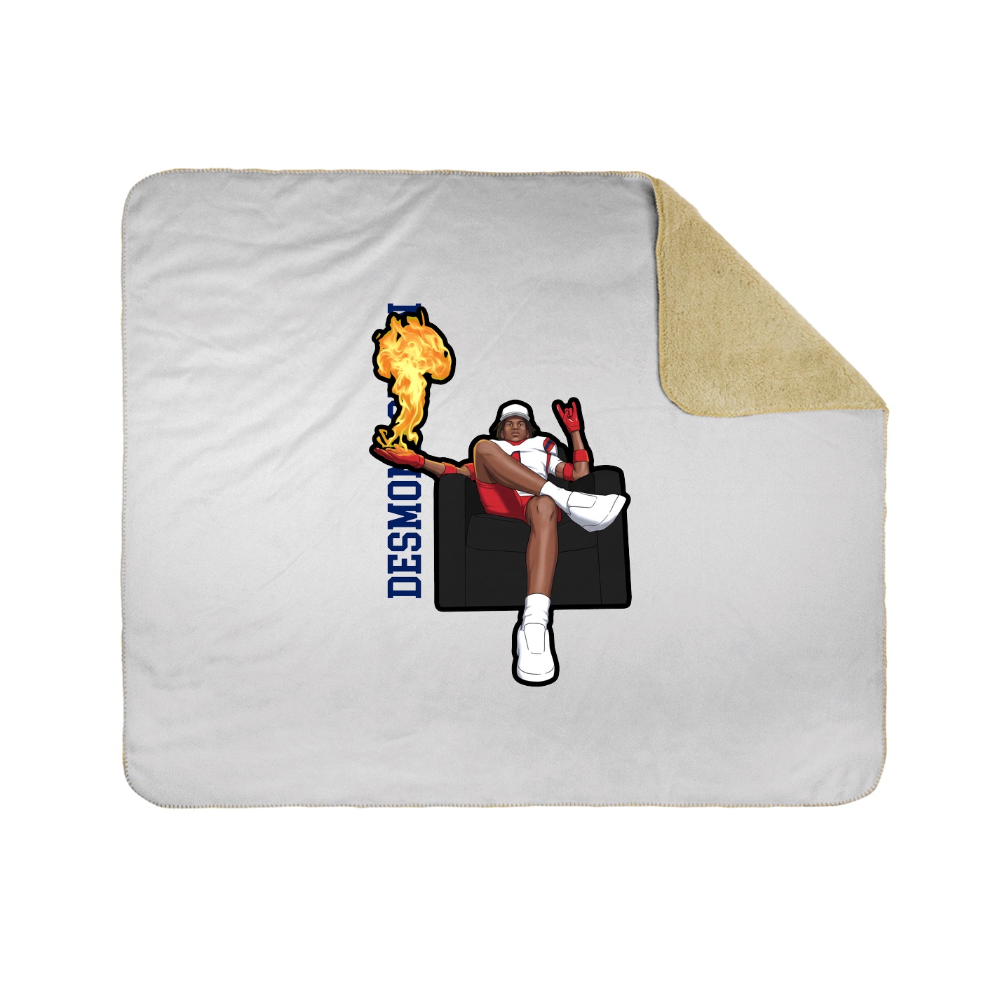 Throw Blanket — Name Vertical in White