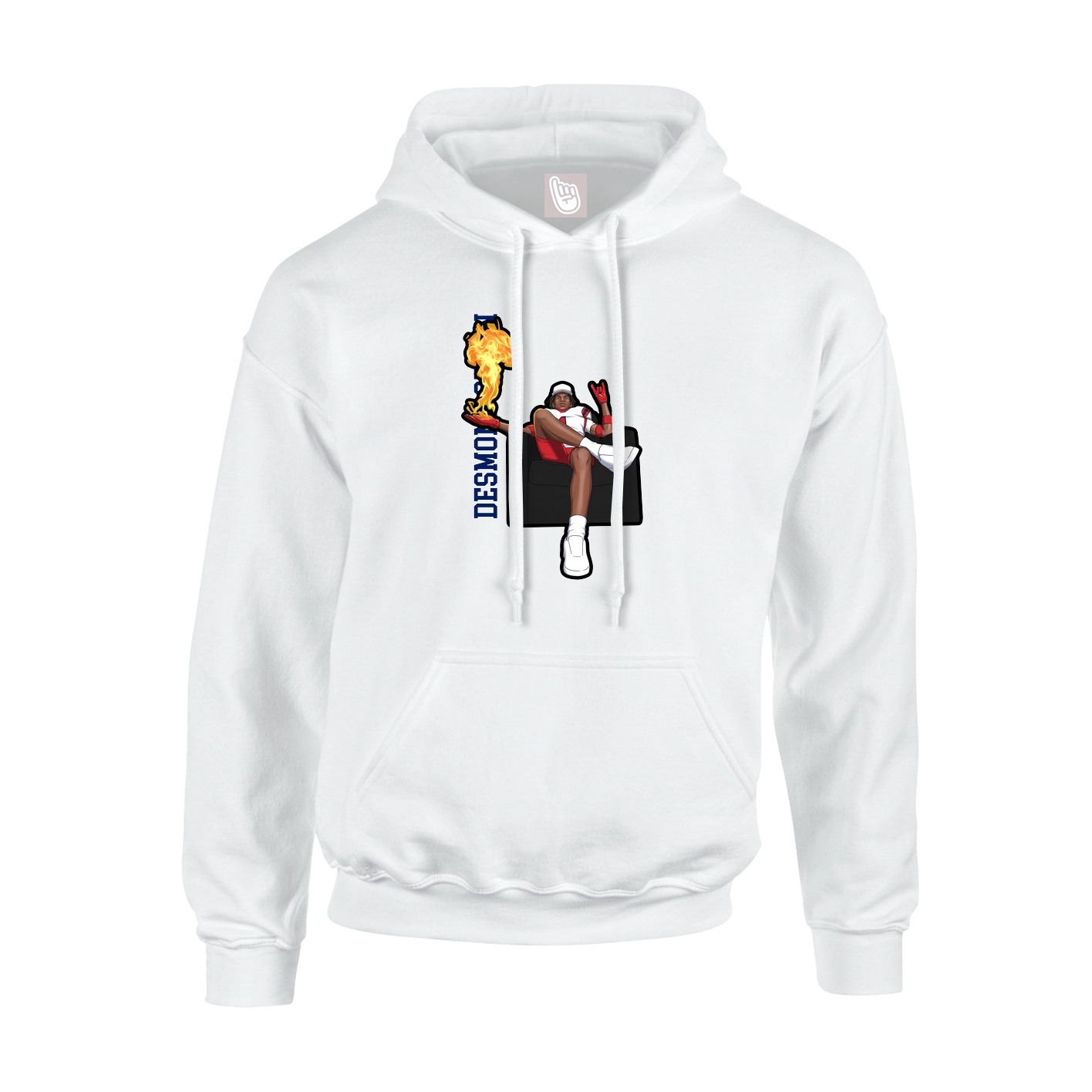 Youth Hoodie — Name Vertical in White