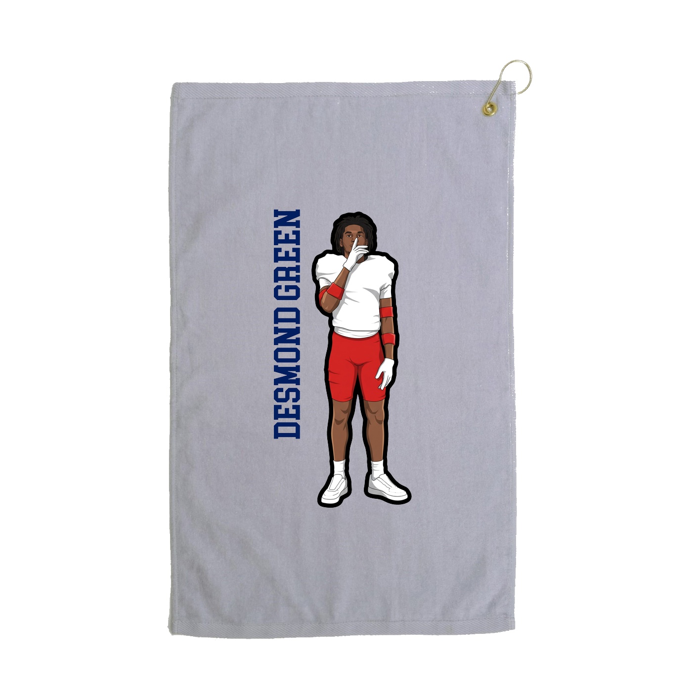 Golf Towel — Name Vertical in Grey