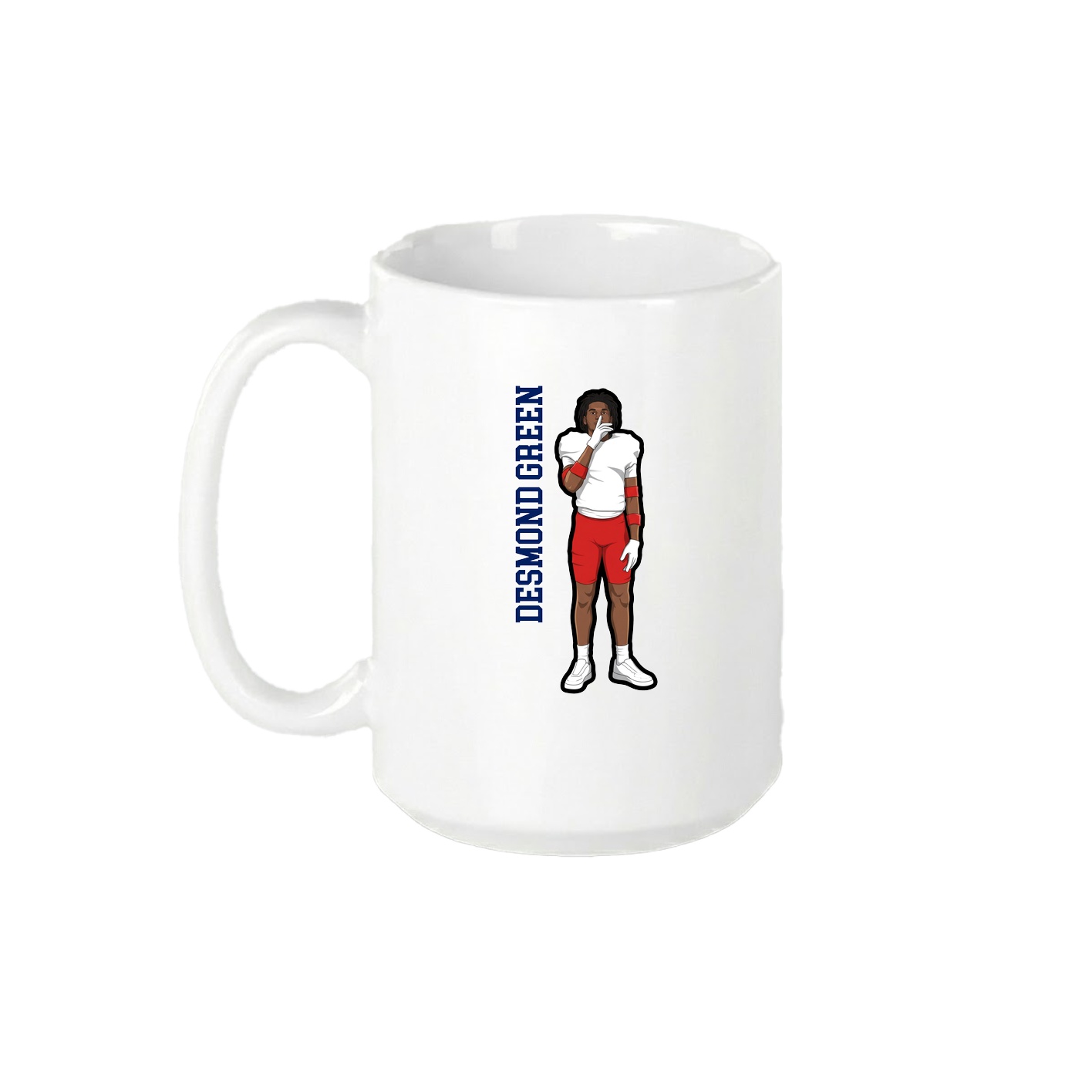 15oz Coffee Mug — Name Vertical in White