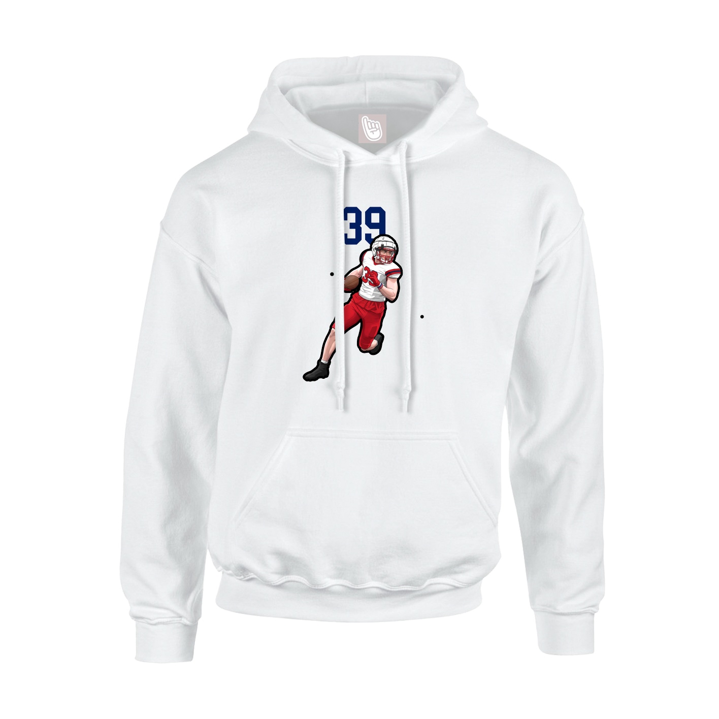 Youth Hoodie — Number Top in White