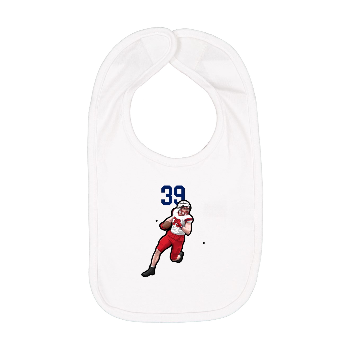 Infant Bib — Number Top in White