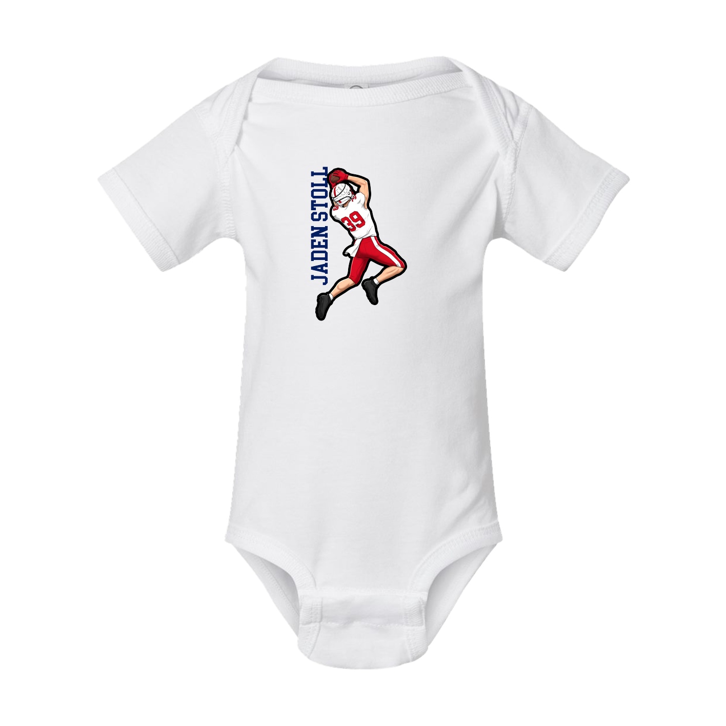 Baby Onesie — Name Vertical in White
