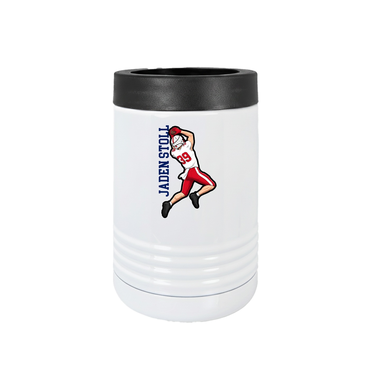Beverage Holder — Name Vertical in White