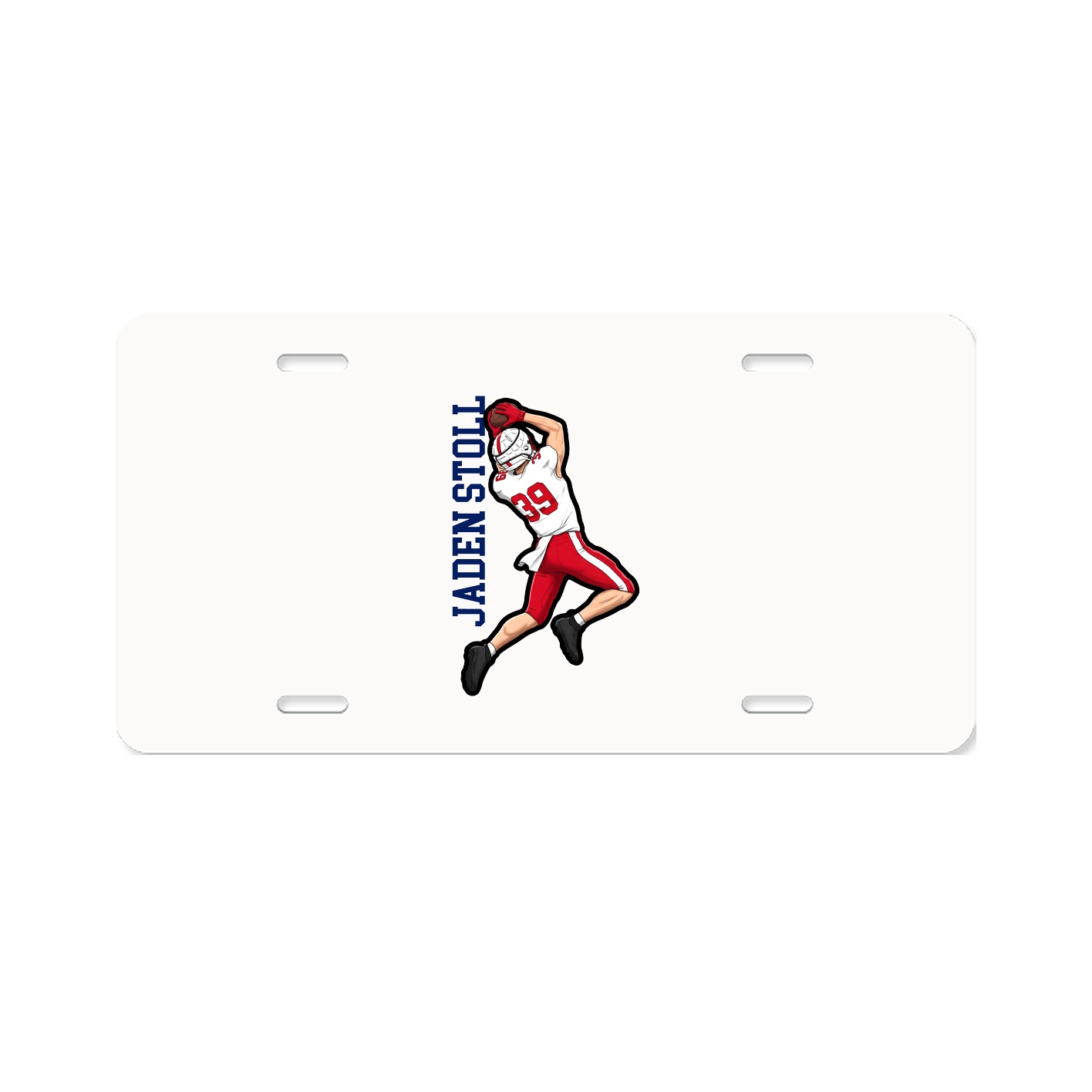 License Plate — Name Vertical in Classic