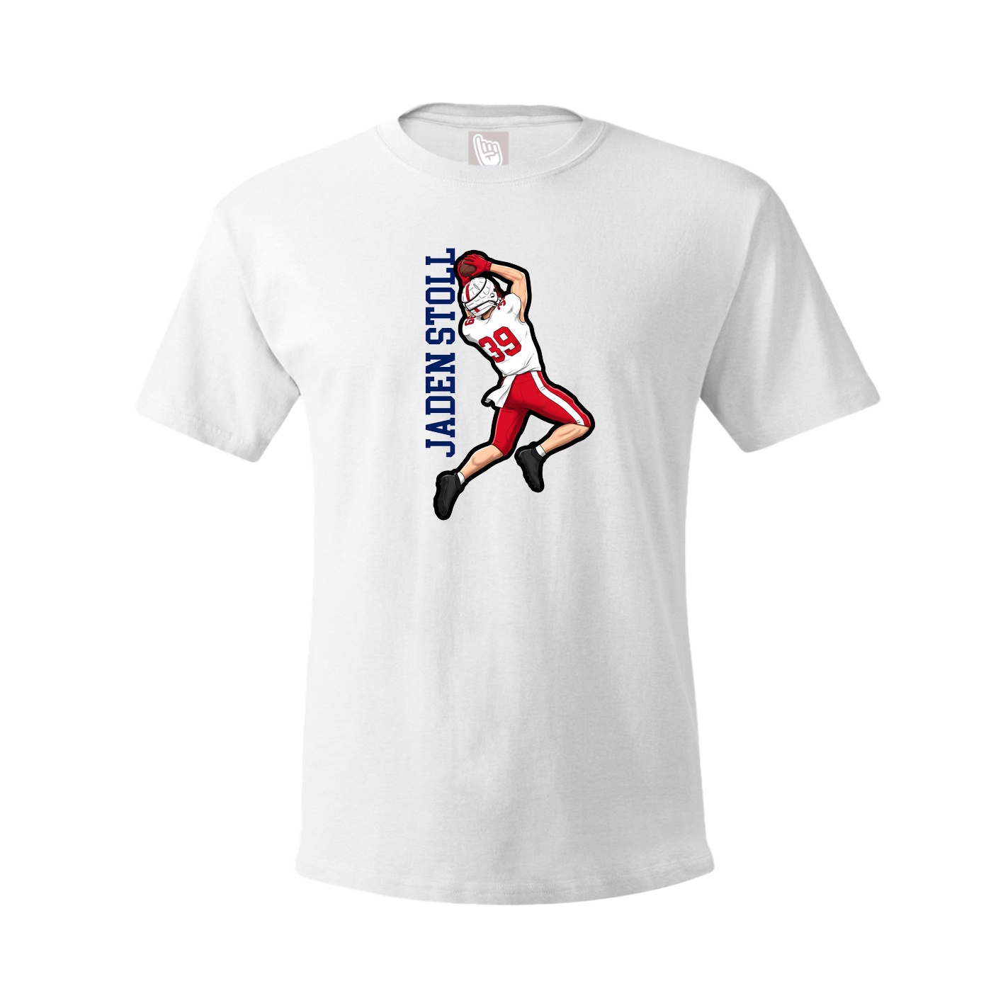 Youth Tee — Name Vertical in White