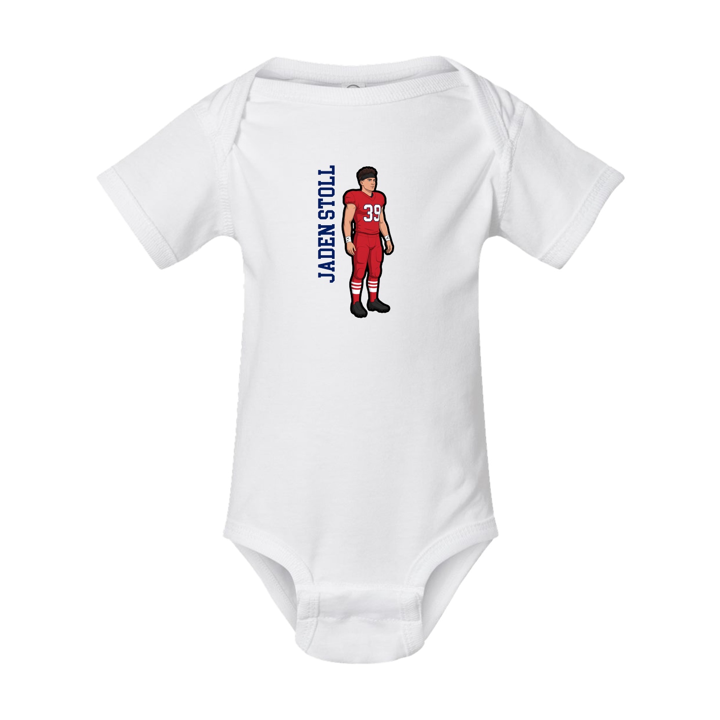 Baby Onesie — Name Vertical in White
