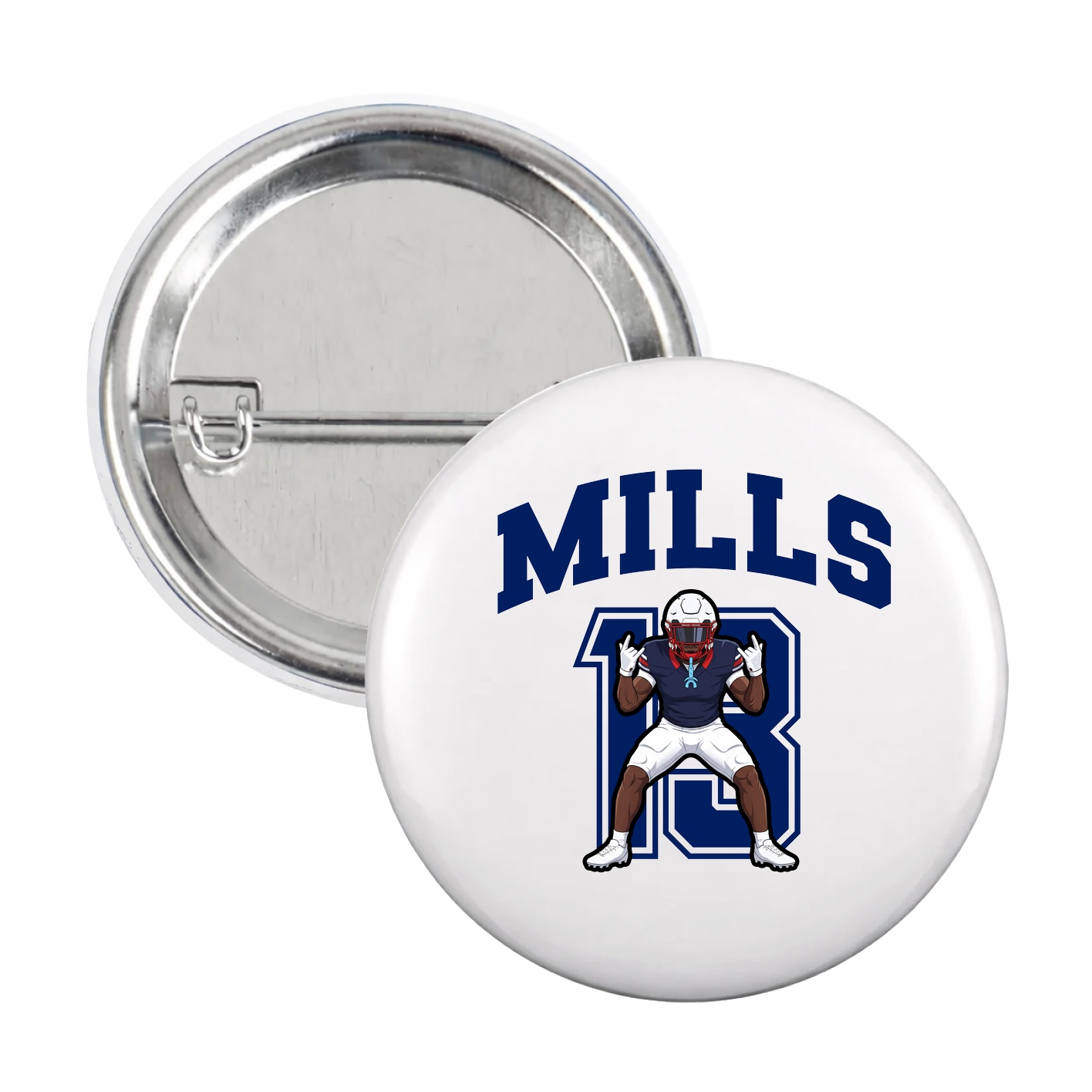 Game Day Button — Number in White