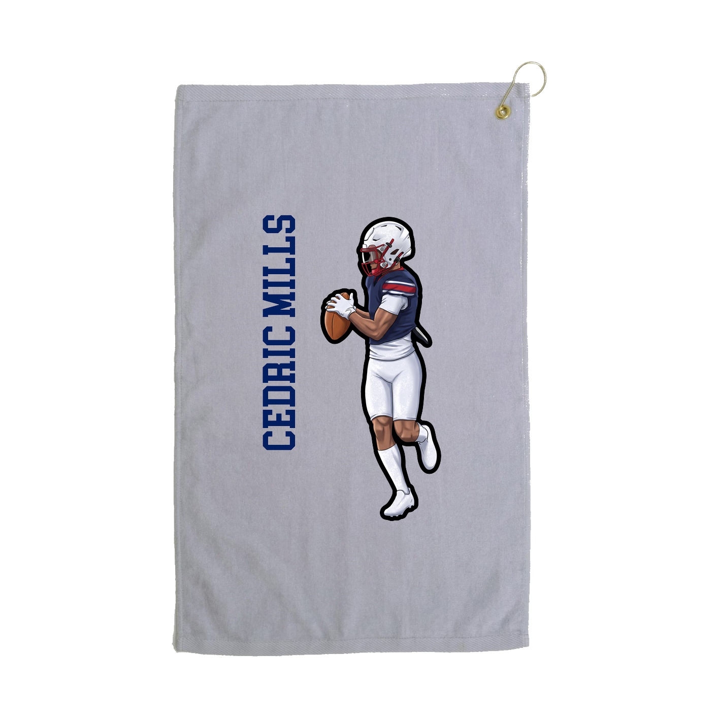 Golf Towel — Name Vertical in Grey
