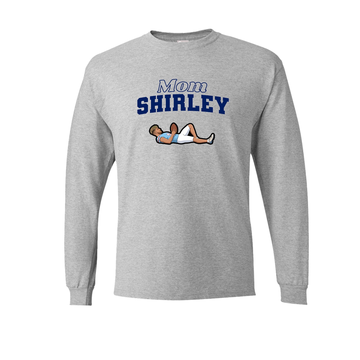 Long Sleeve Tee — Mothers Day Block in Grey