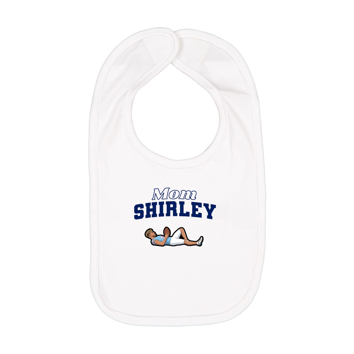 Infant Bib — Mothers Day Block in White