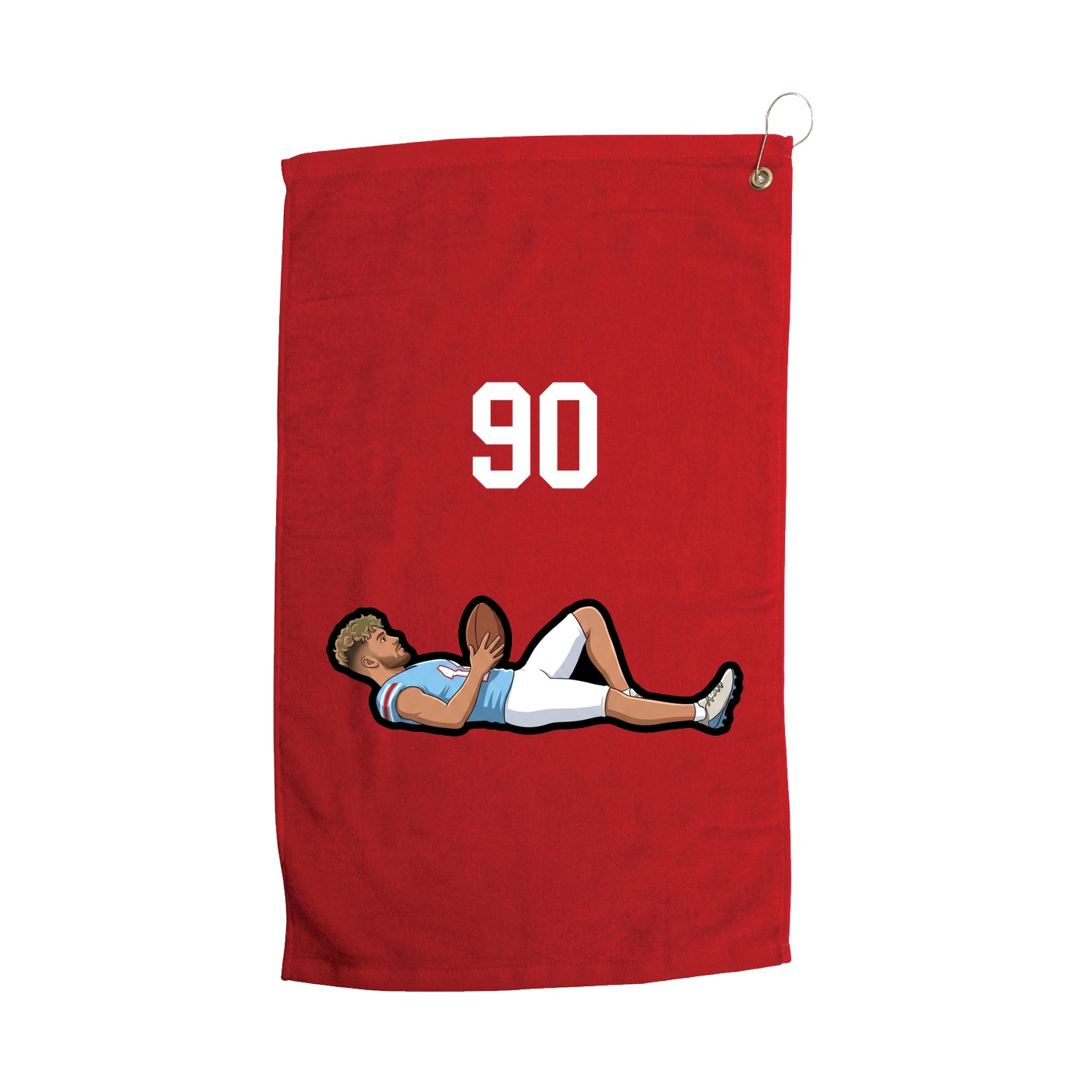Golf Towel — Number Top in Red