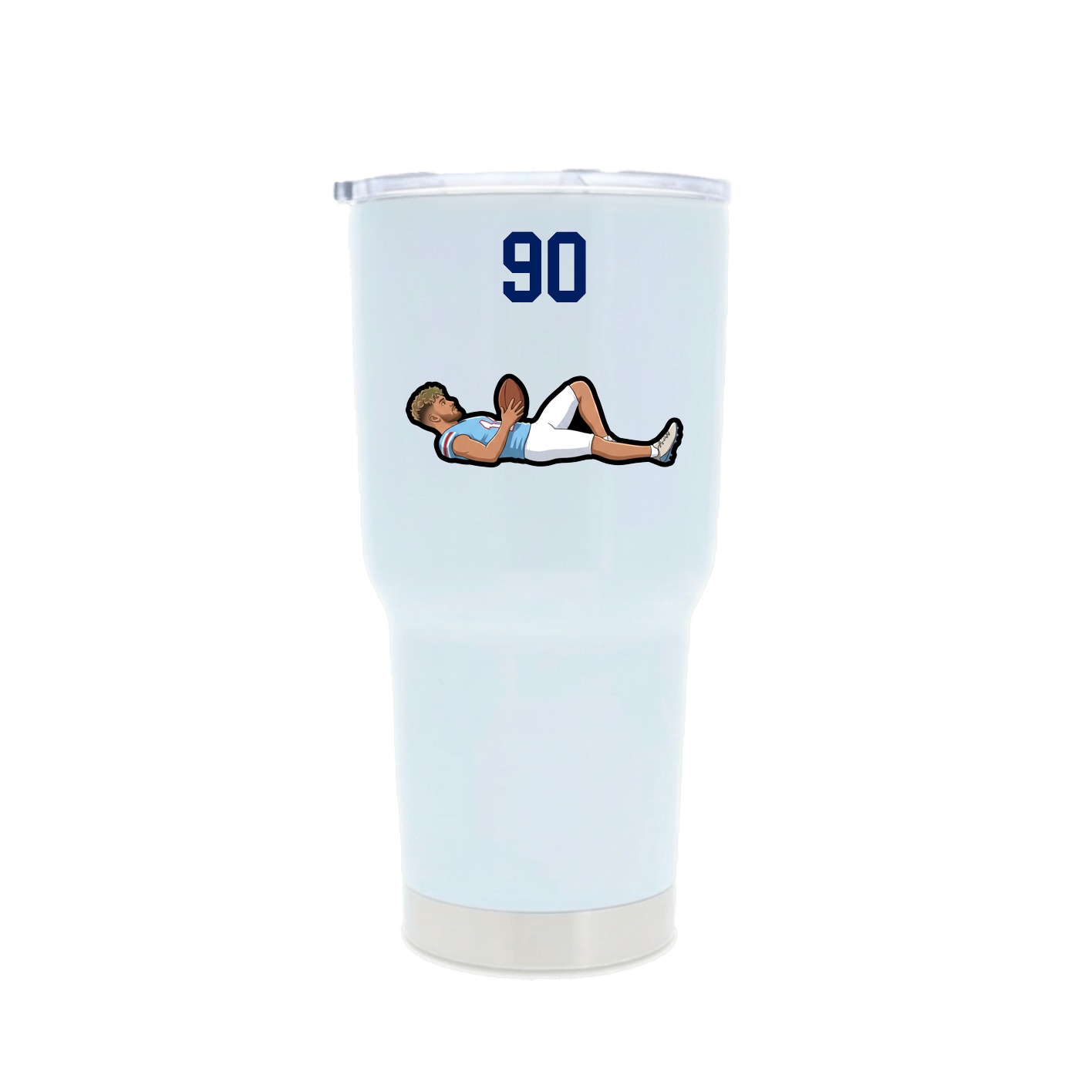30oz Stainless Steel Tumbler — Number Top in White