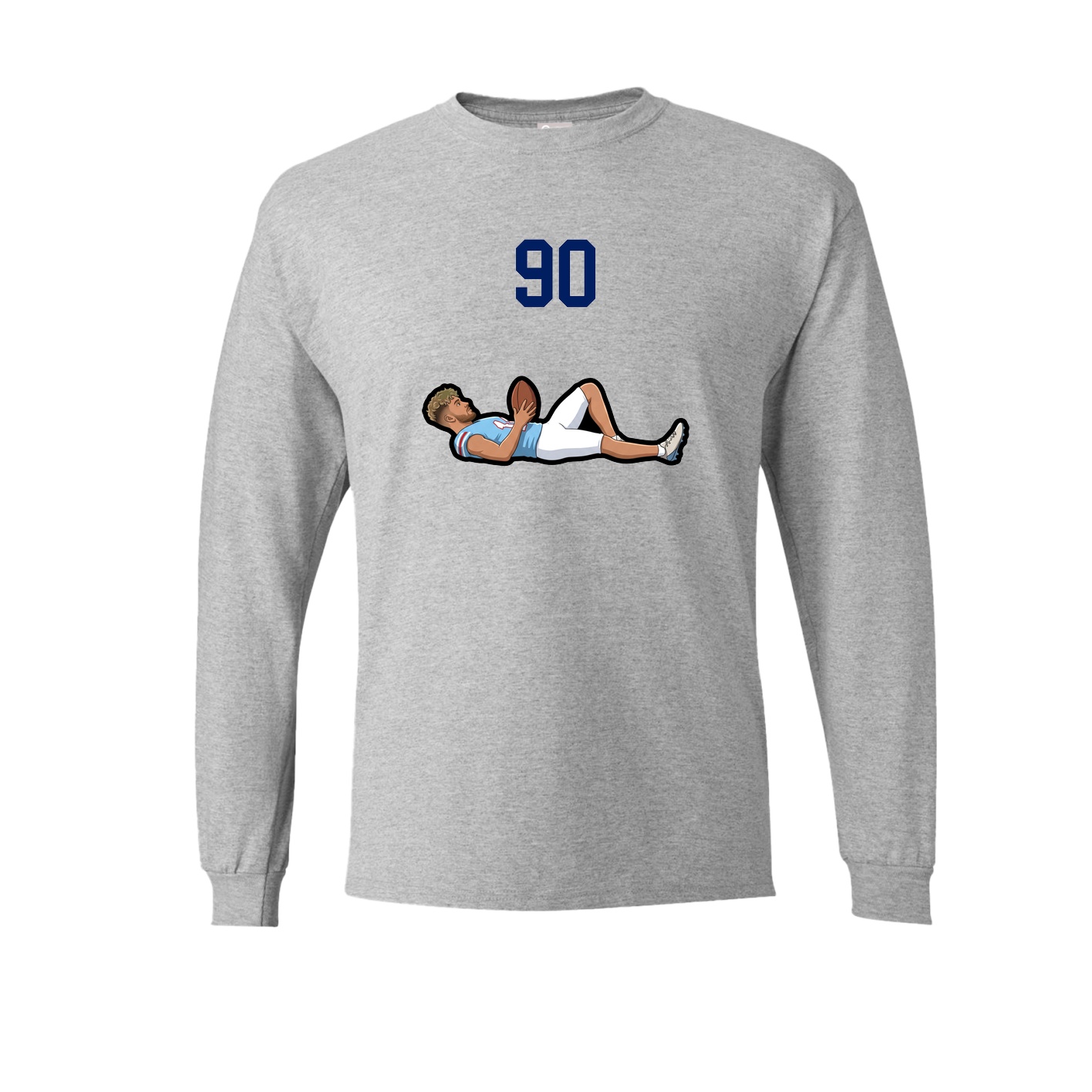 Long Sleeve Tee — Number Top in Grey