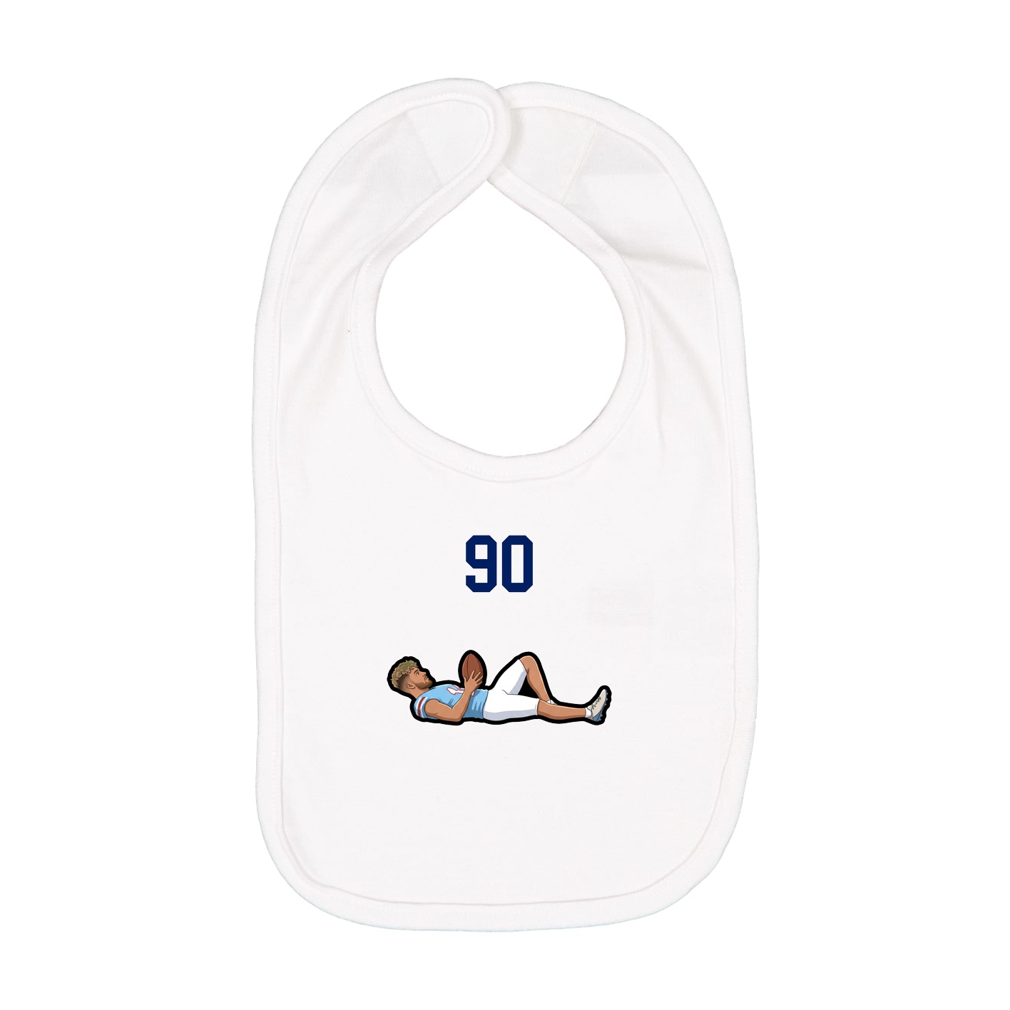 Infant Bib — Number Top in White