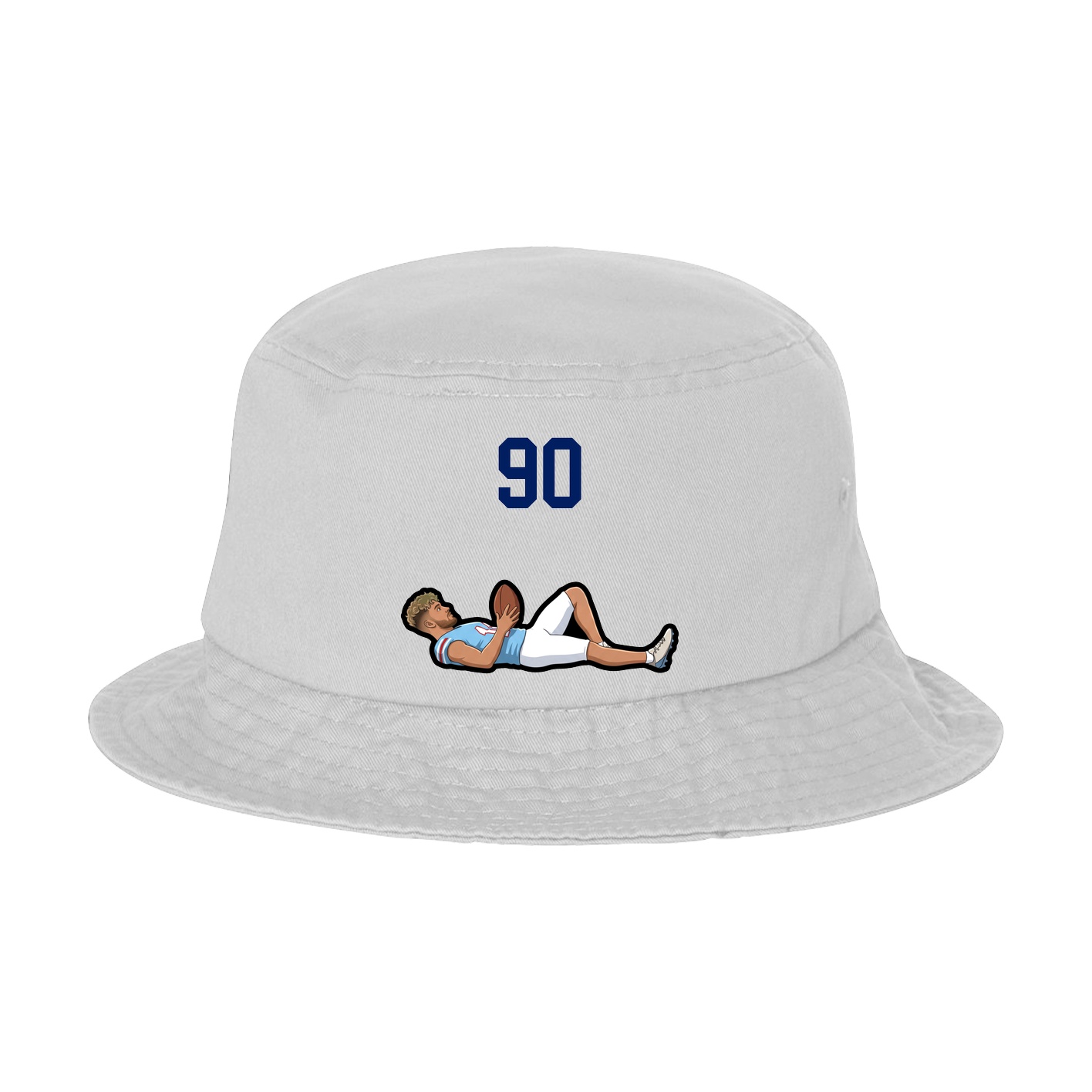 Bucket Cap — Number Top in White