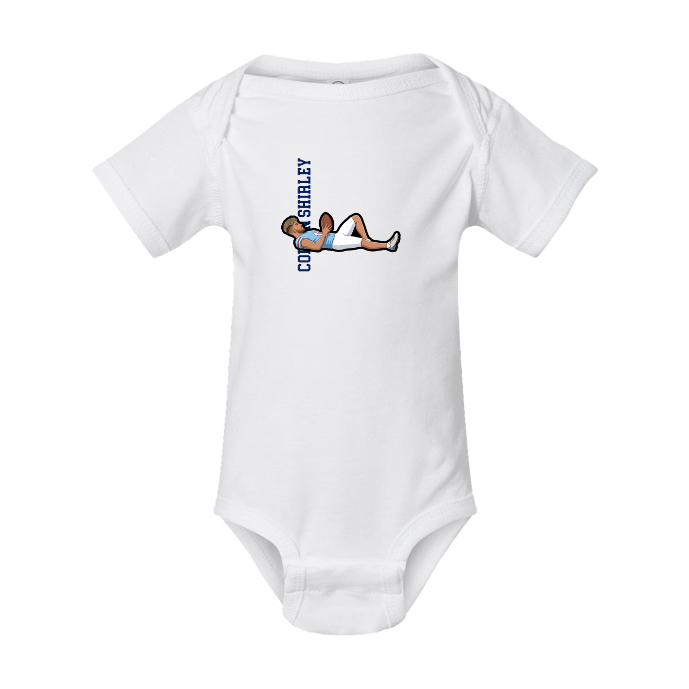 Baby Onesie — Name Vertical in White