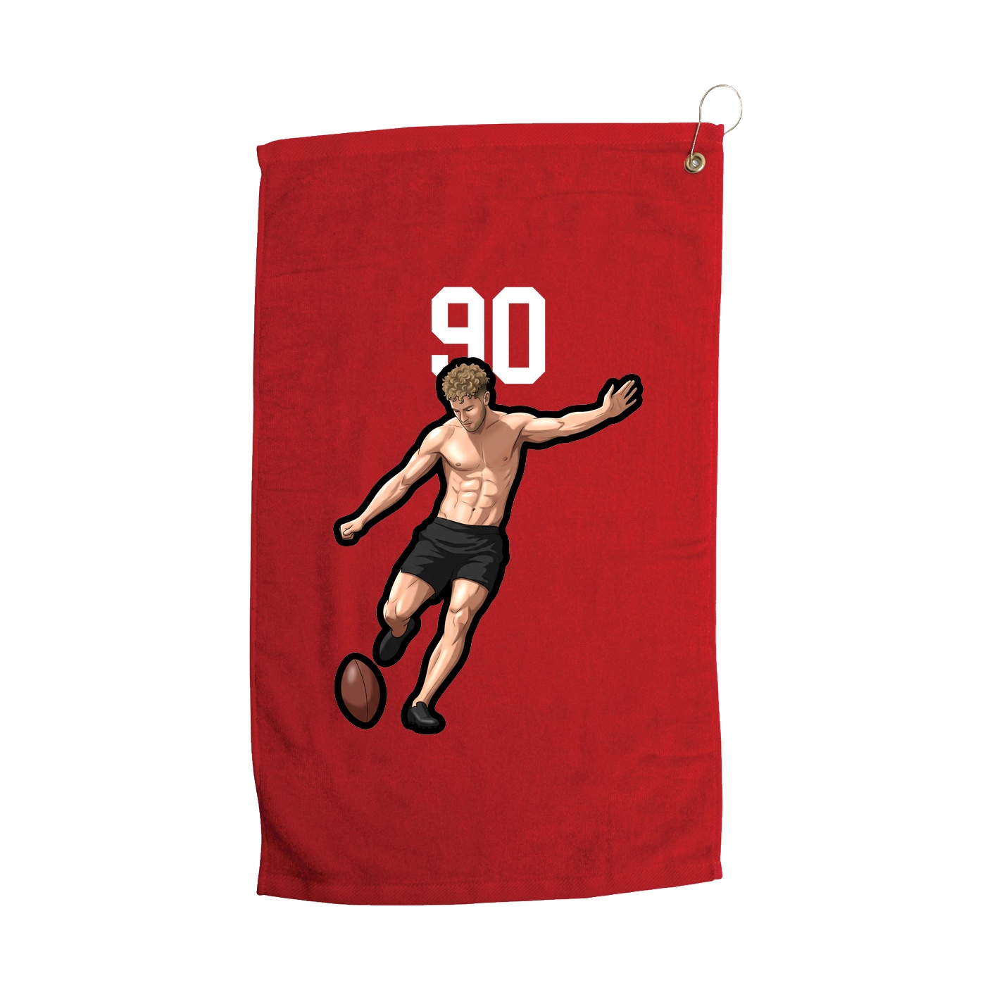 Golf Towel — Number Top in Red