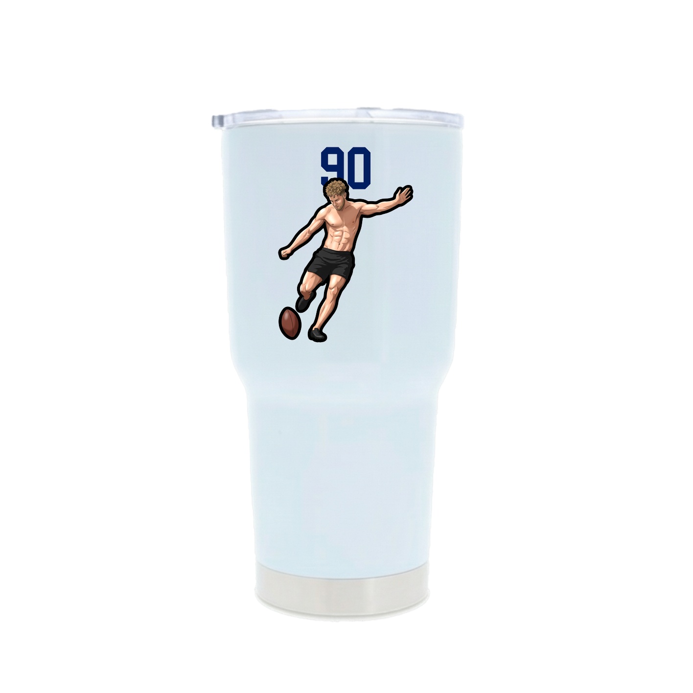 30oz Stainless Steel Tumbler — Number Top in White