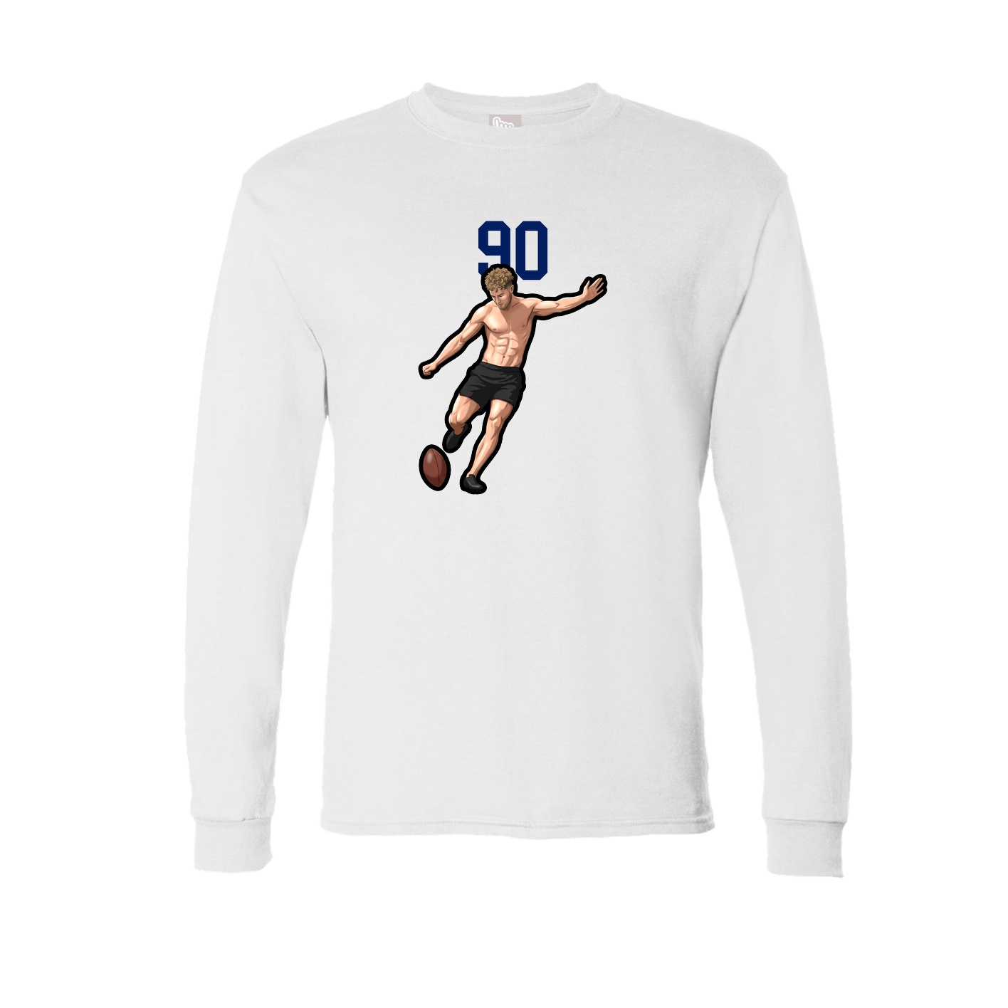 Long Sleeve Tee — Number Top in White