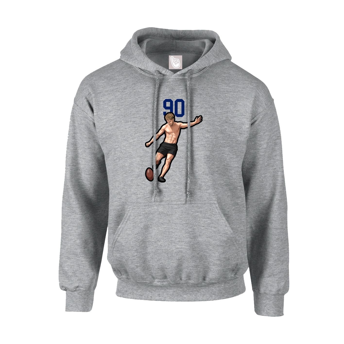 Hoodie — Number Top in Grey