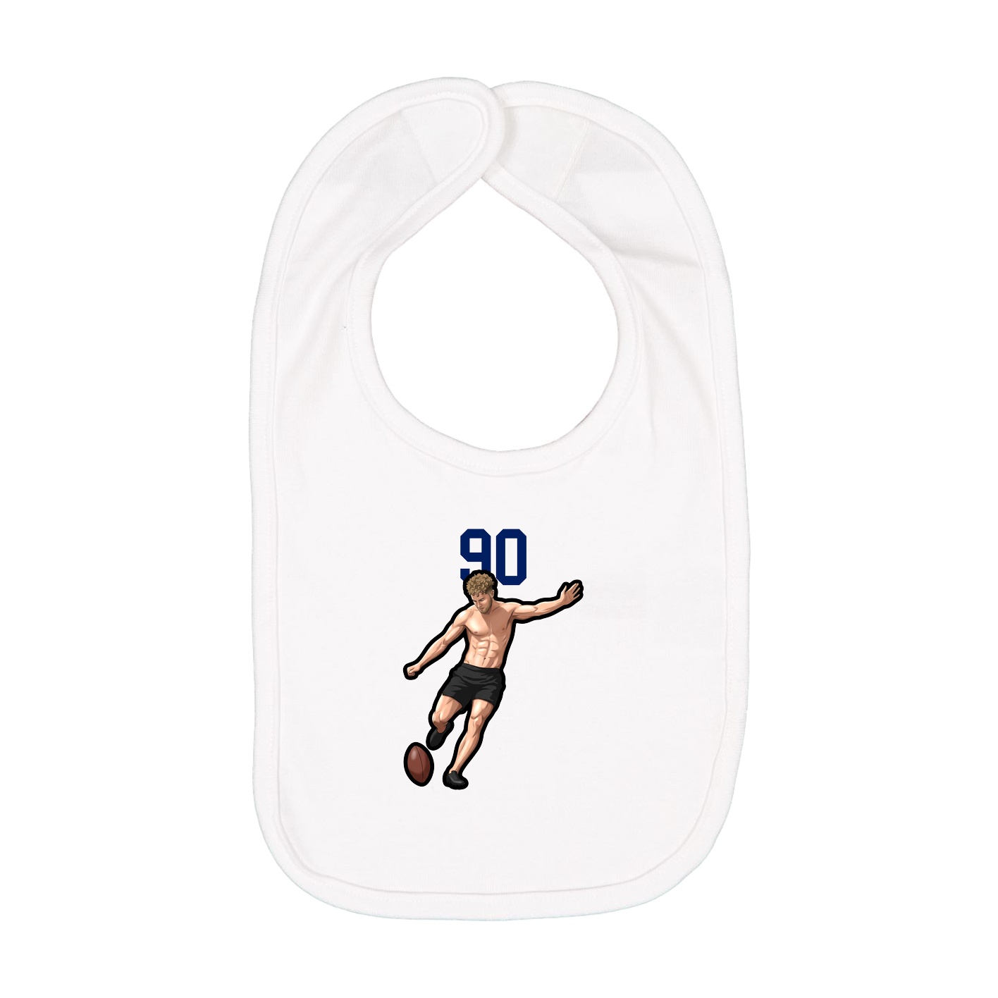 Infant Bib — Number Top in White