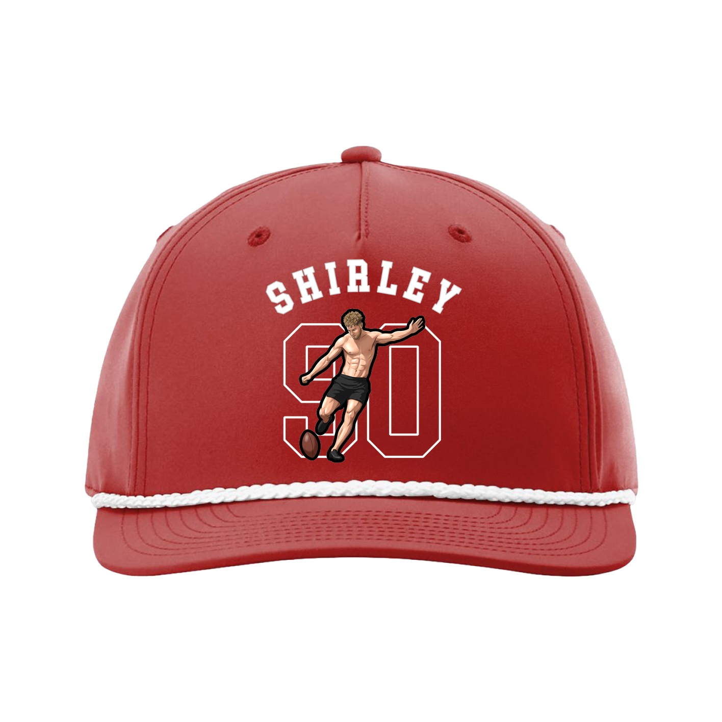 Five-Panel Classic Rope Cap — Shirsey Arch in Red