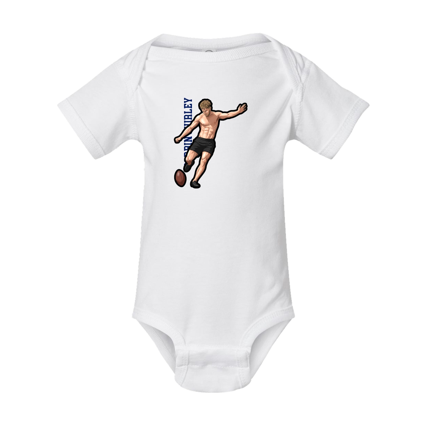 Baby Onesie — Name Vertical in White