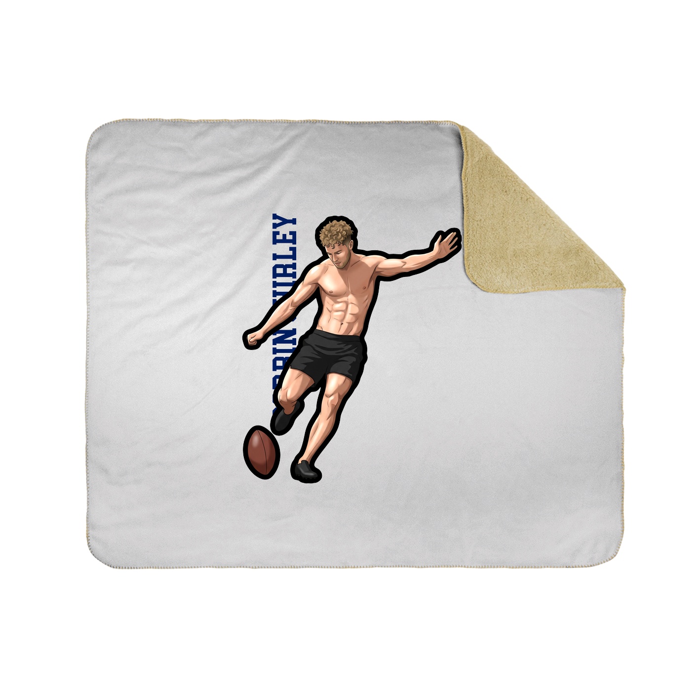 Throw Blanket — Name Vertical in White