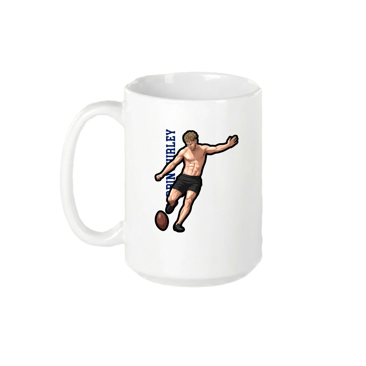 15oz Coffee Mug — Name Vertical in White