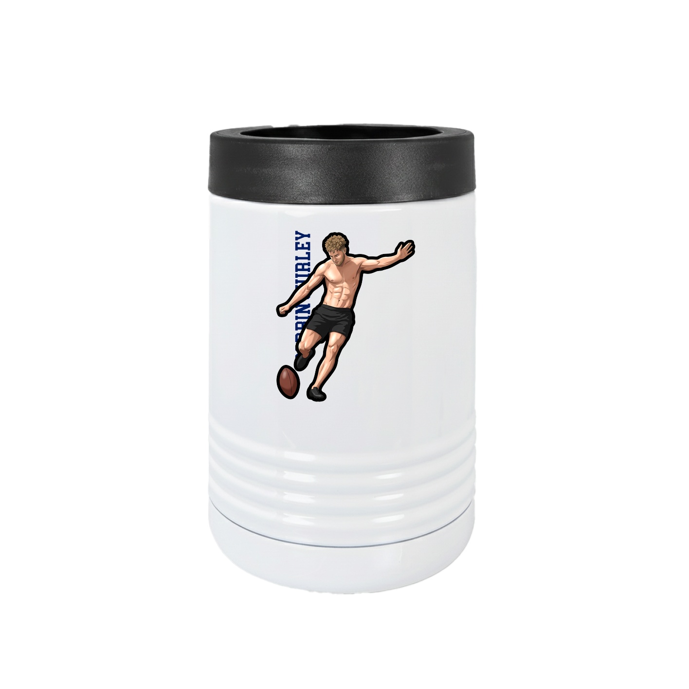 Beverage Holder — Name Vertical in White
