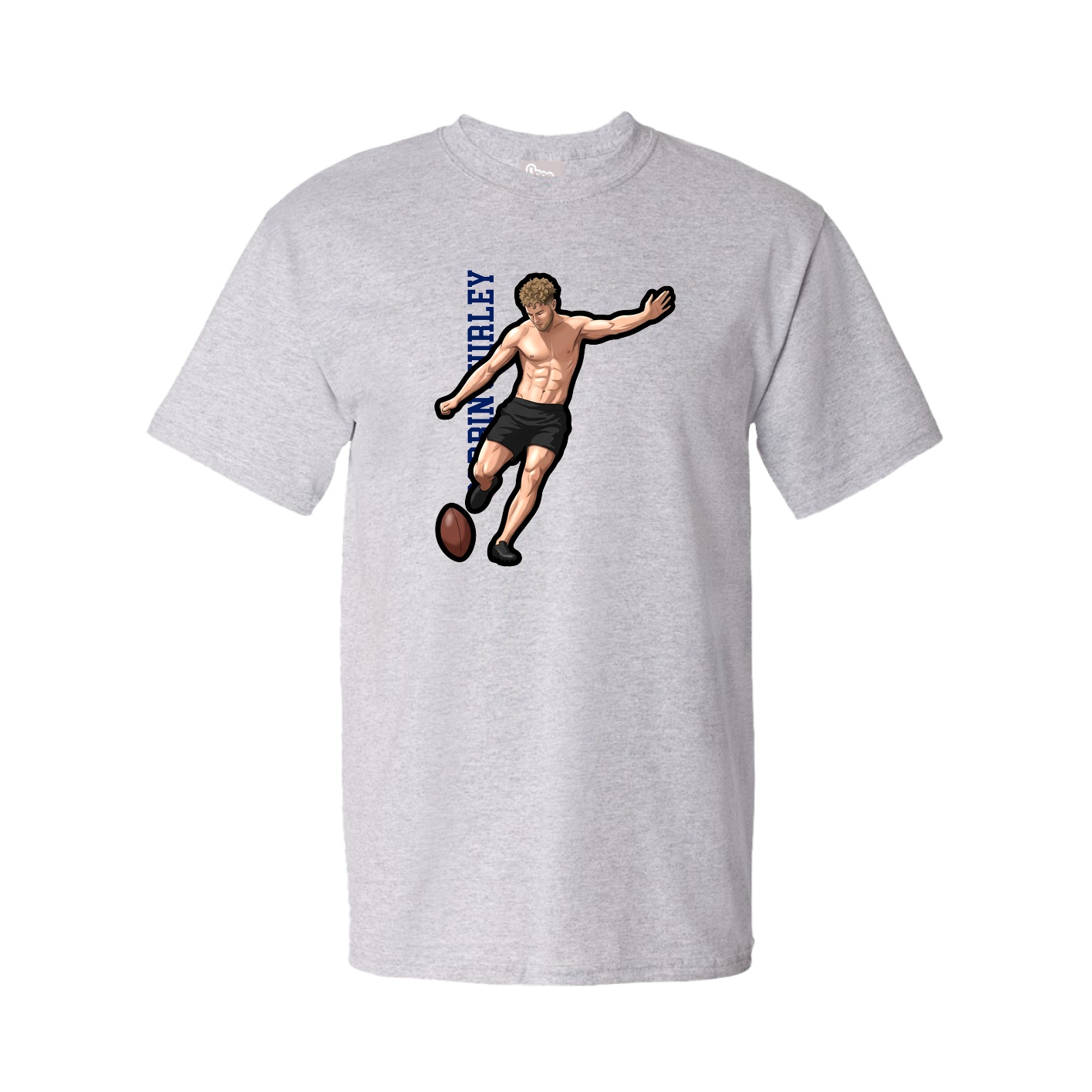 Tee — Name Vertical in Grey