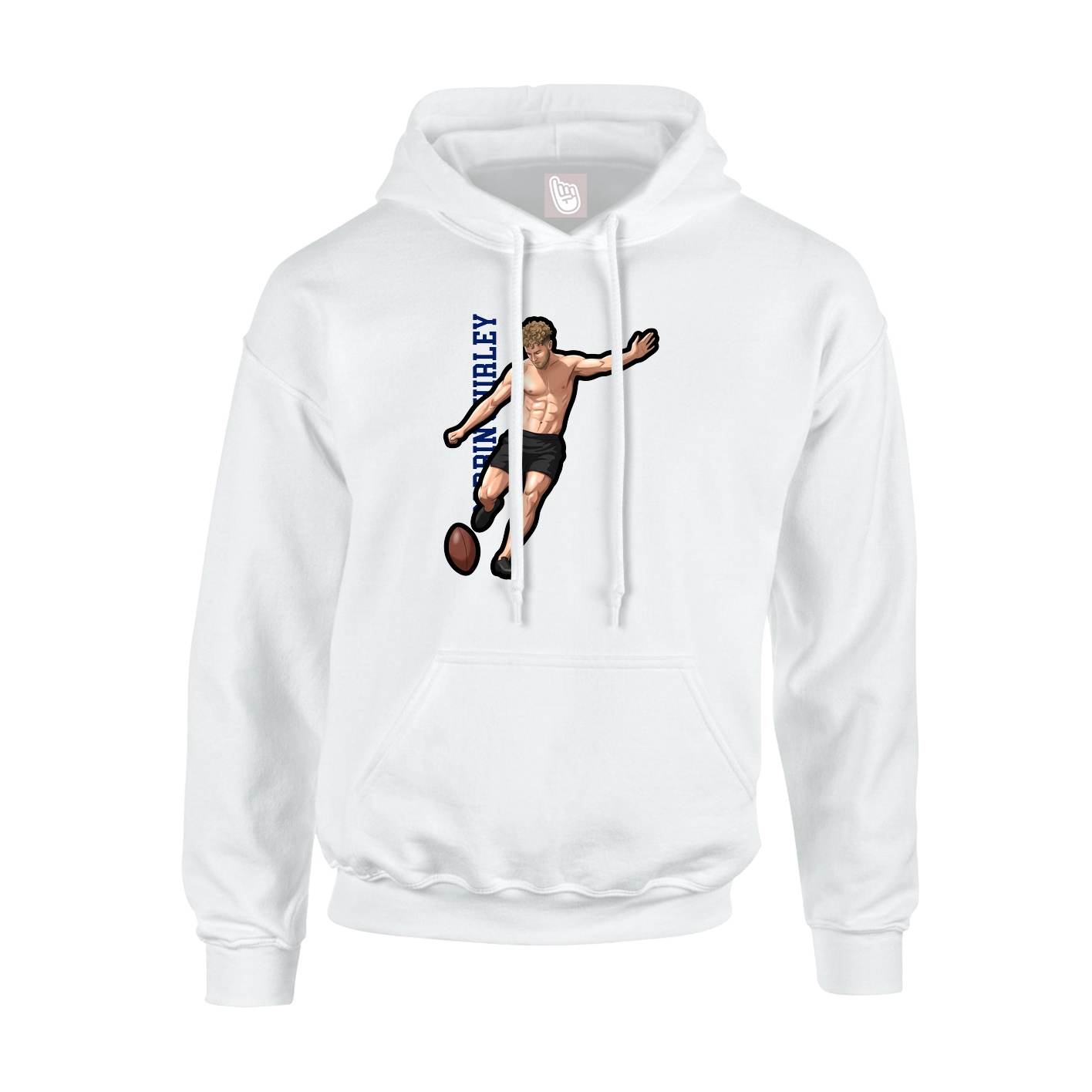 Hoodie — Name Vertical in White