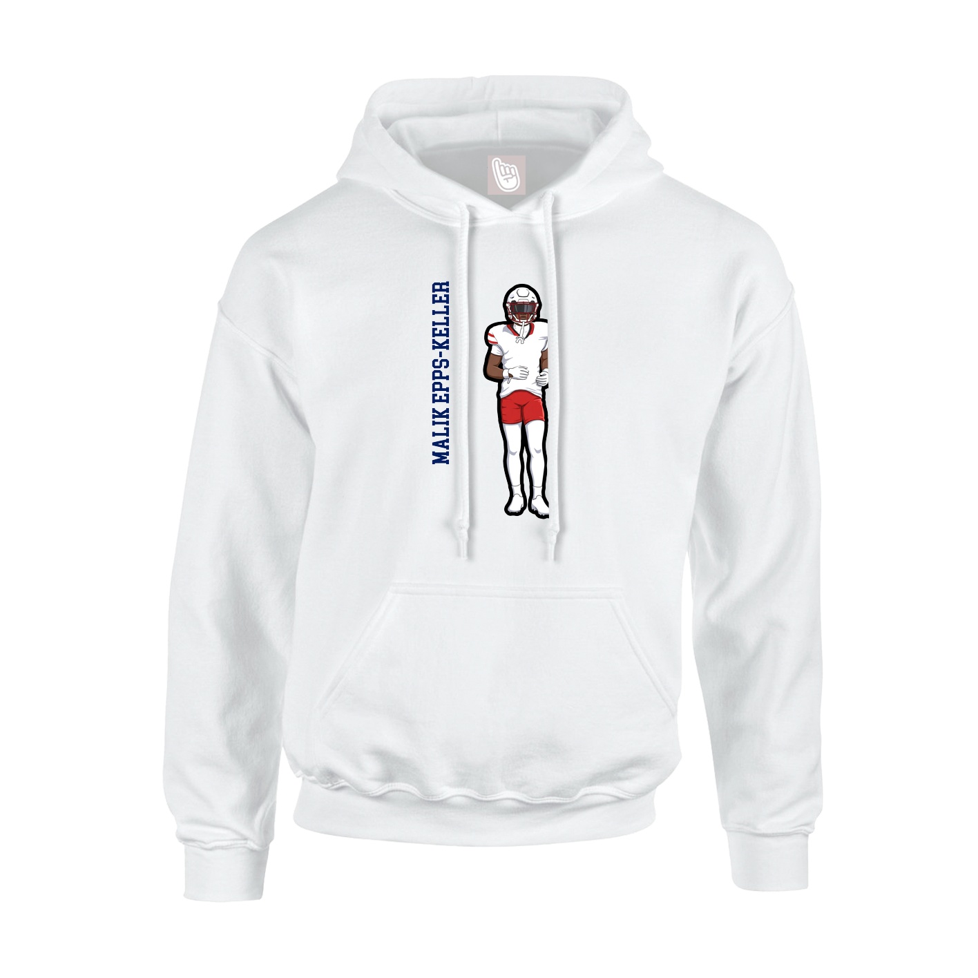 Hoodie — Name Vertical in White