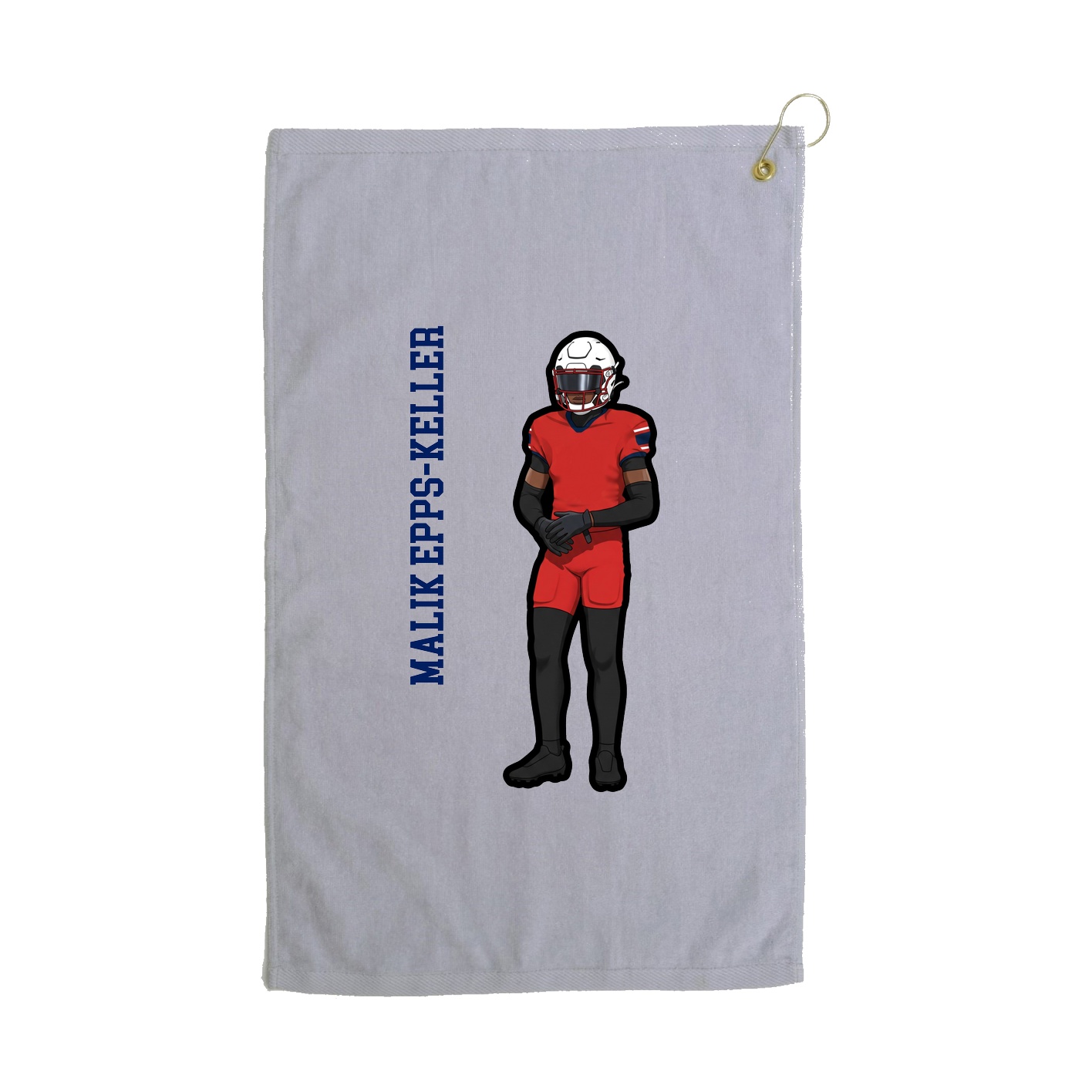 Golf Towel — Name Vertical in Grey