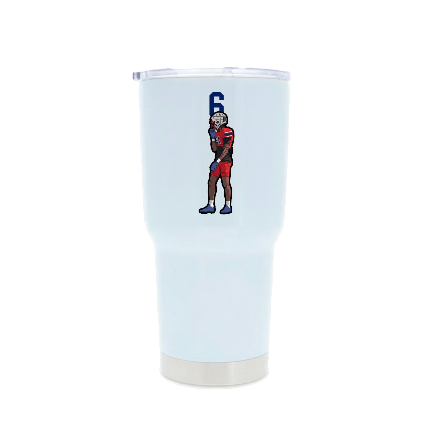 30oz Stainless Steel Tumbler — Number Top in White